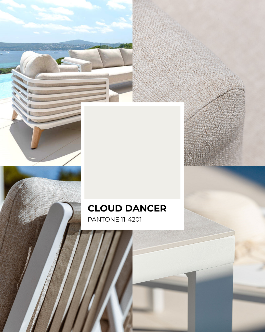 Mobilier de jardin et déco extérieure : comment adopter la couleur Cloud Dancer 2026