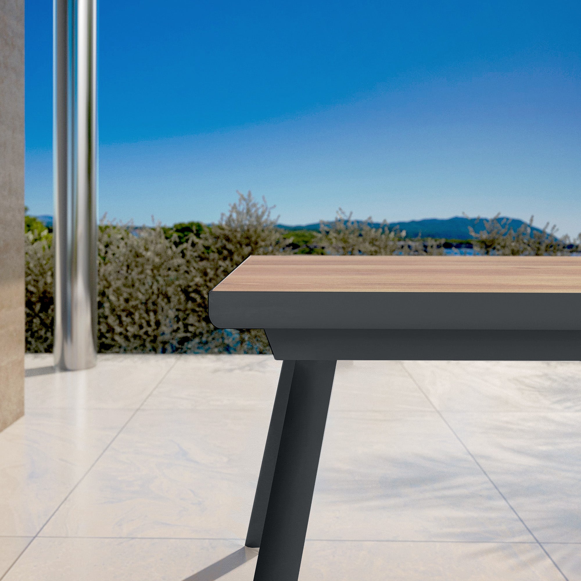 Table de jardin extensible automatique 10 places Aluminium Amalfi - (200/260X96) - Mobellia