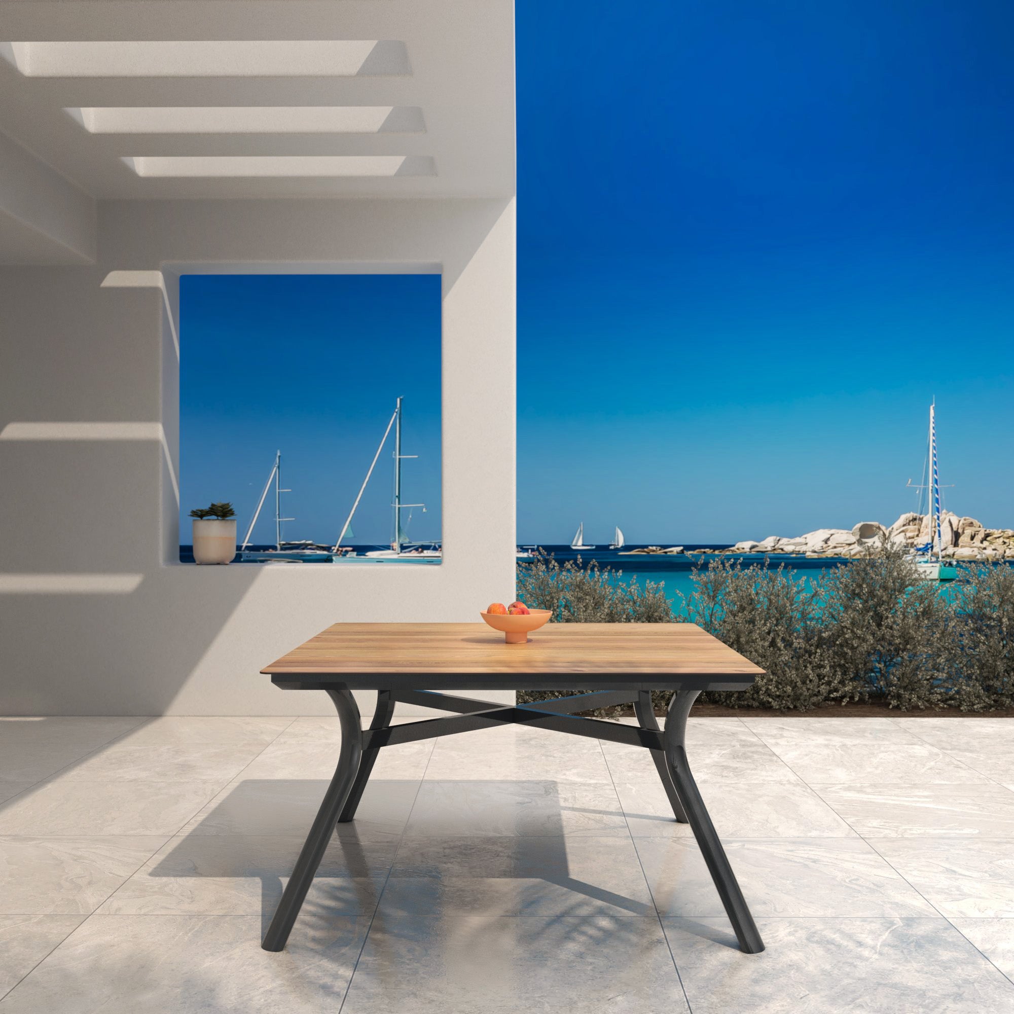 Square garden table 8 seats Amalfi 136x136cm