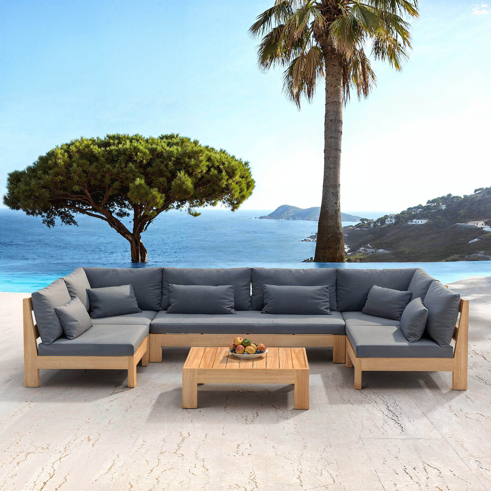 Conjunto de jardim de canto Bornéo - 7 lugares