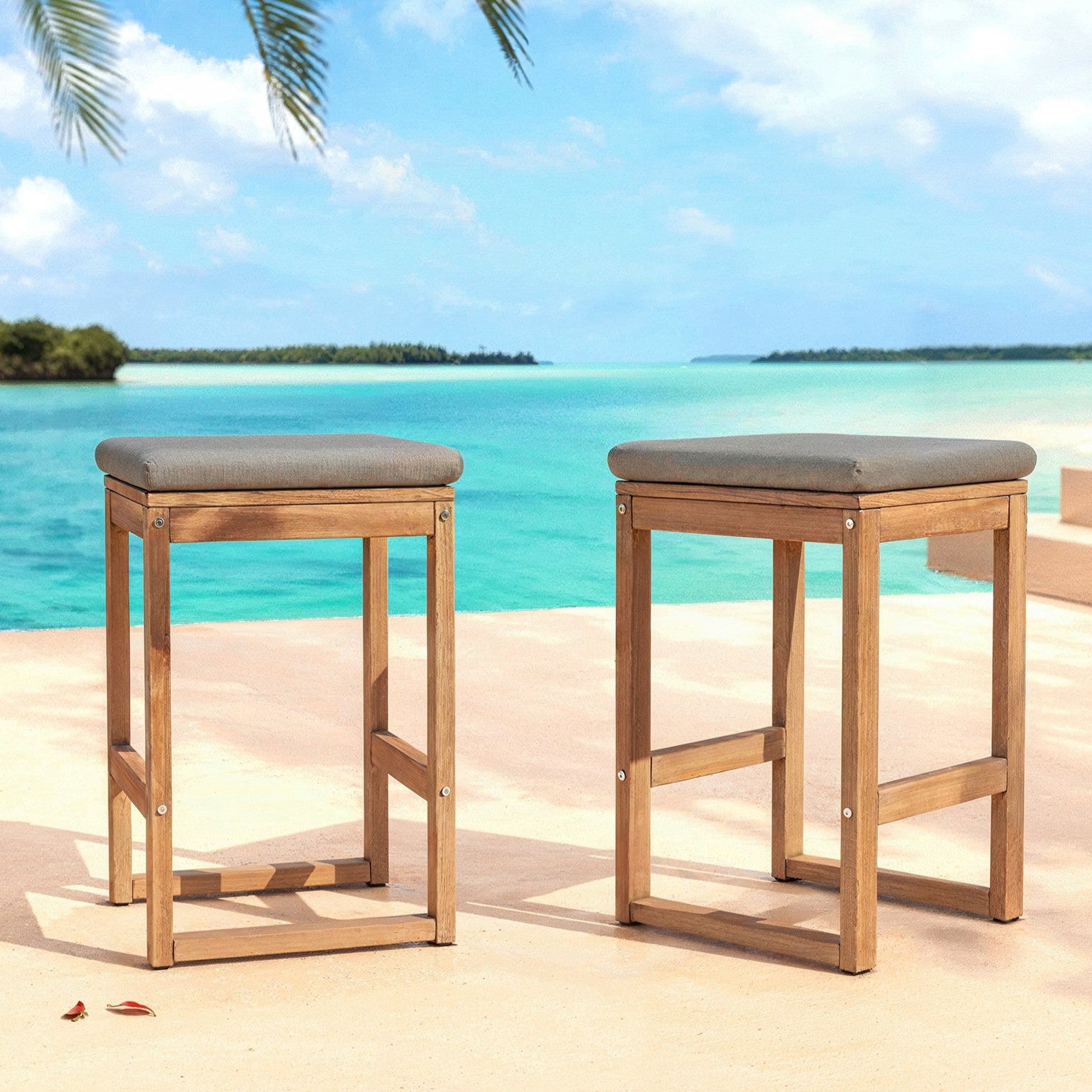 Conjunto de 2 bancos de jardim Bornéo