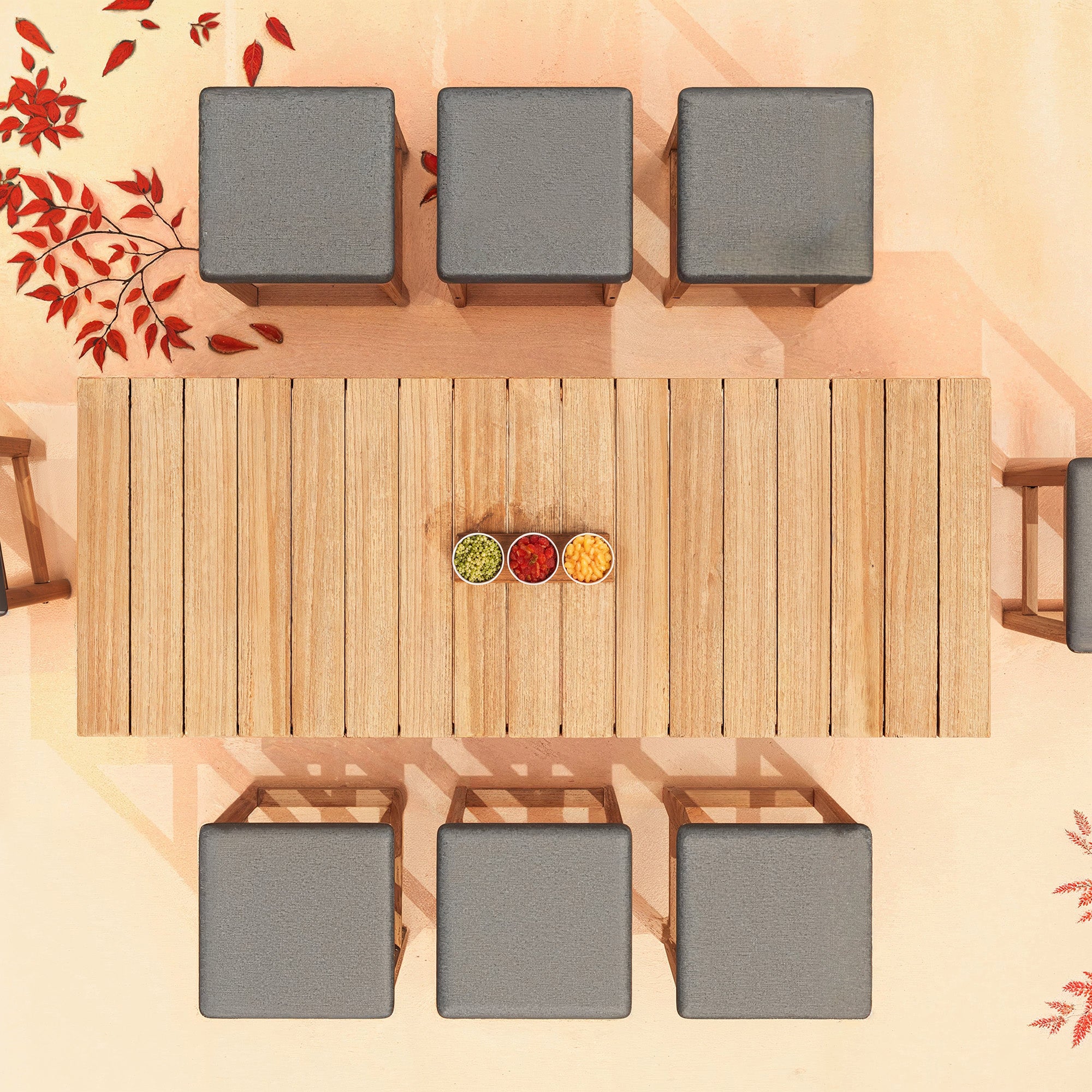 Conjunto de 2 bancos de jardim Bornéo