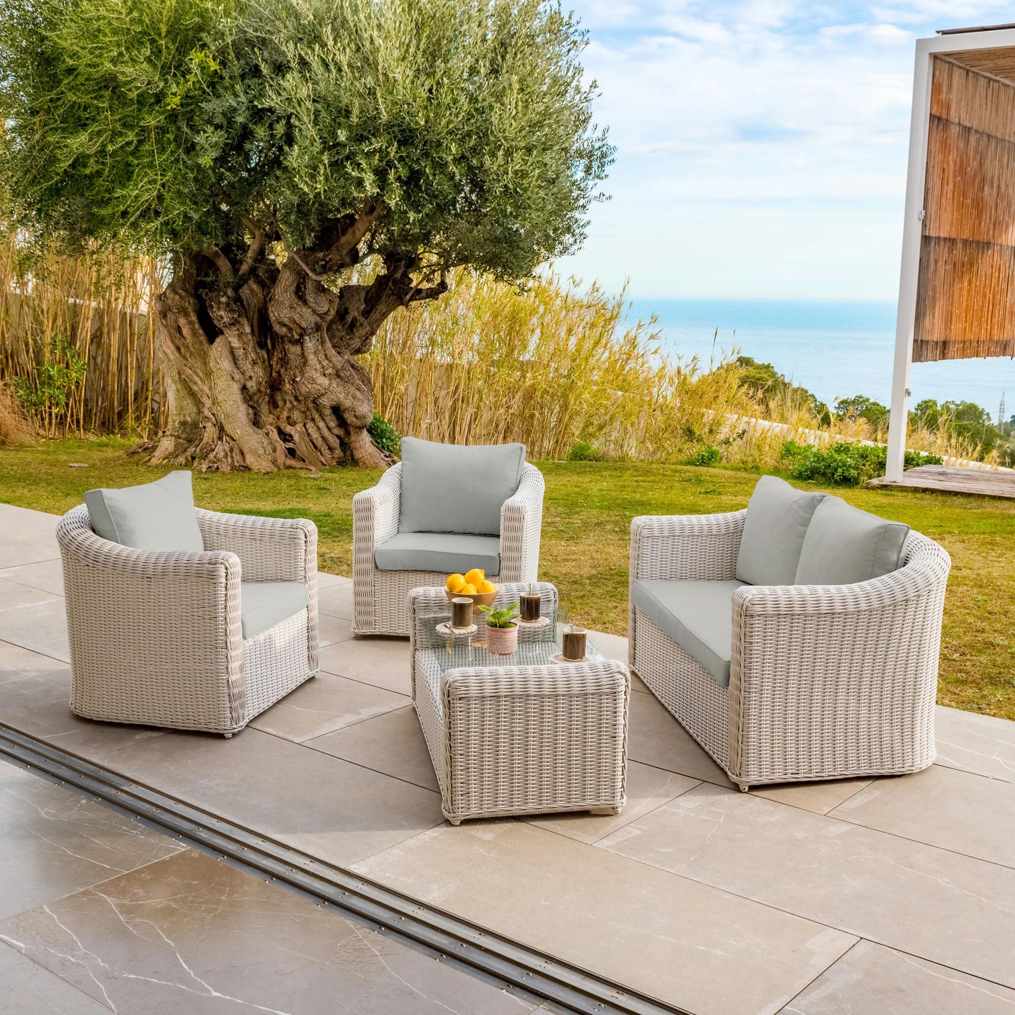 Housse de coussins de remplacement pour salon de jardin Calvi 7 places - Mobellia