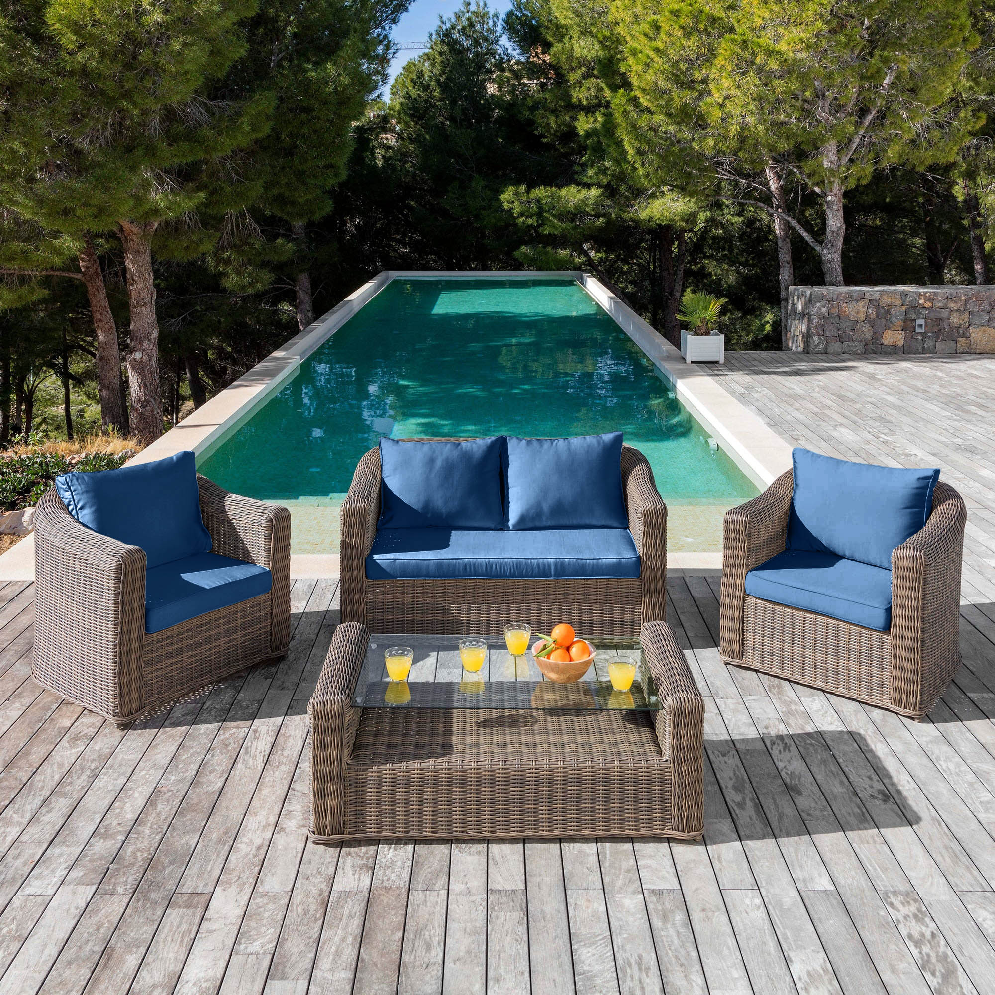 Housse de coussins de remplacement pour salon de jardin Calvi 5 places - Mobellia