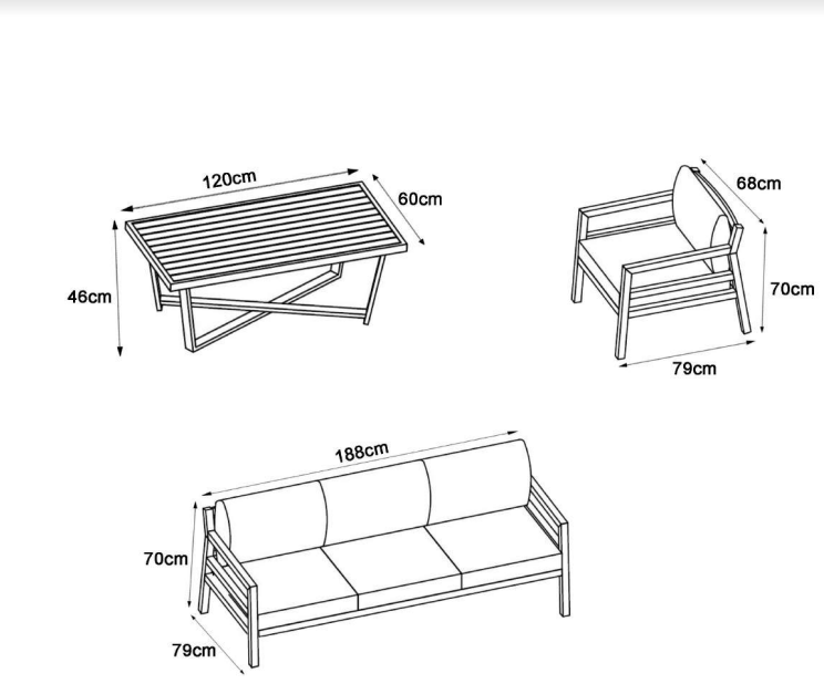 Conjunto de jardín Murano - 5 plazas