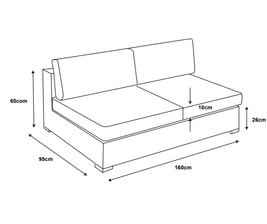 Loungesofa 2-Sitzer Palma