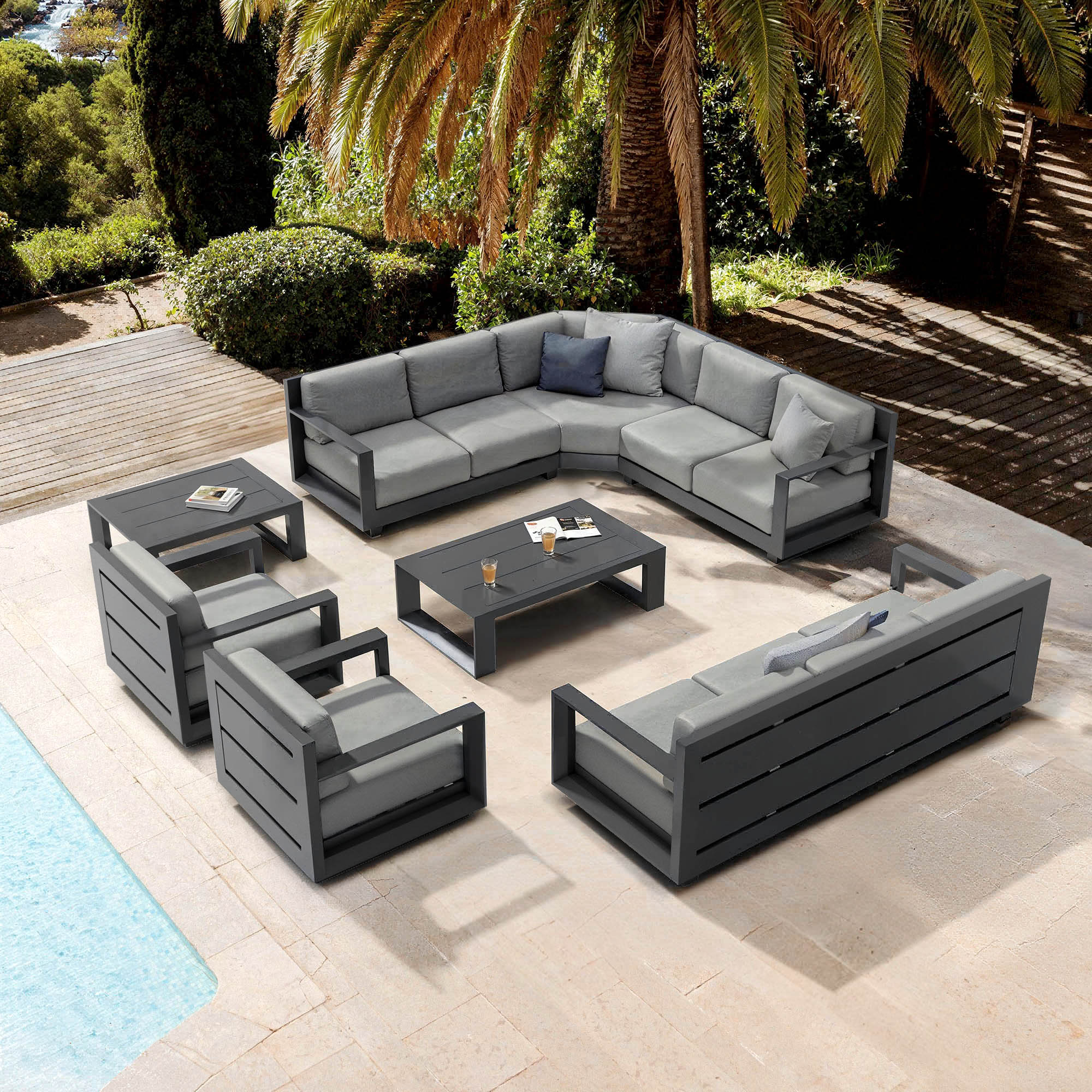 Elba garden furniture set - 10 seats