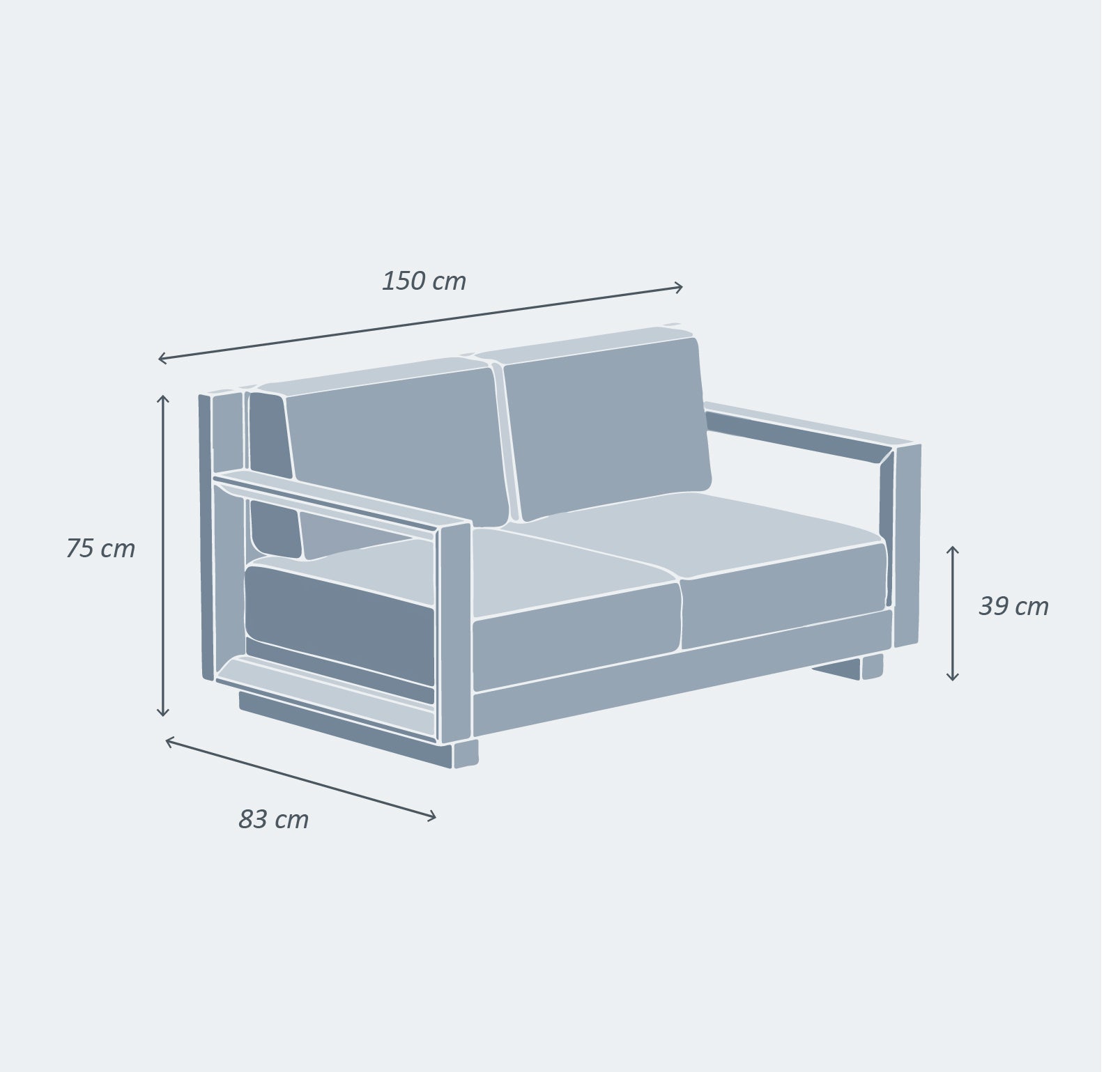 Canapé de jardin 2 places Elba