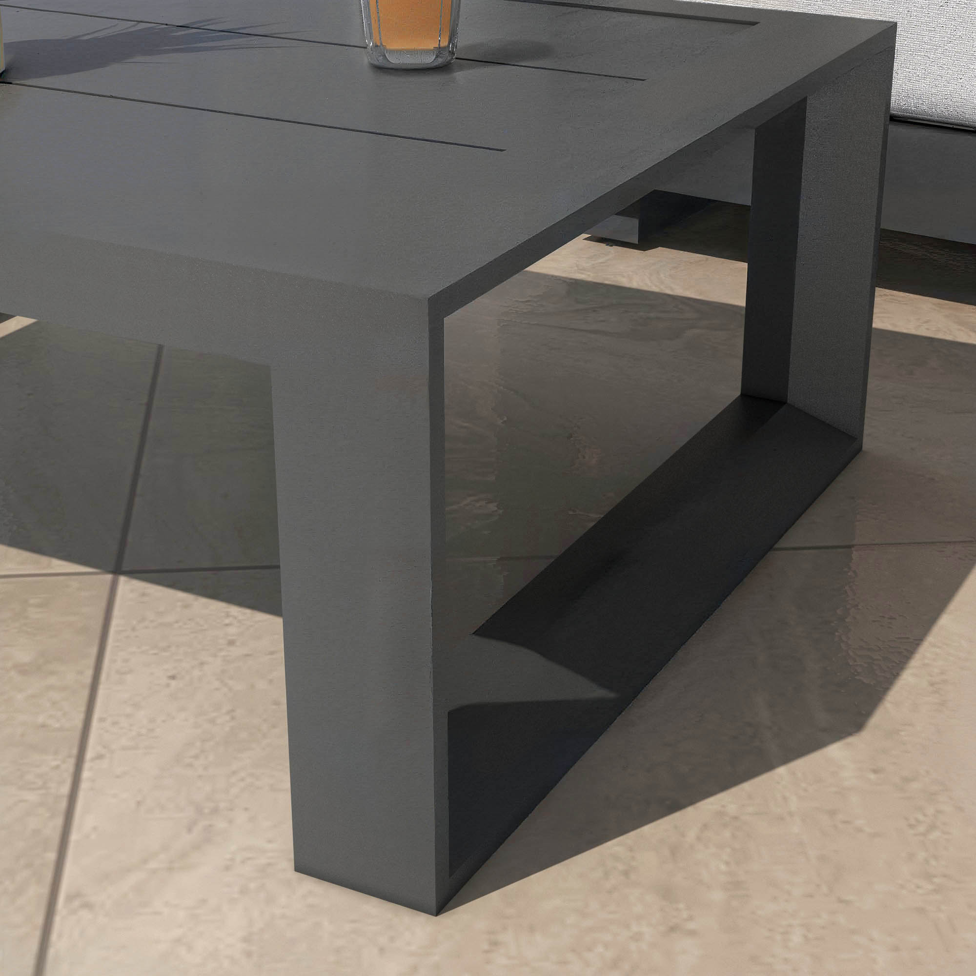 Gartenkaffee Tisch aus Aluminium Elba 94x72cm