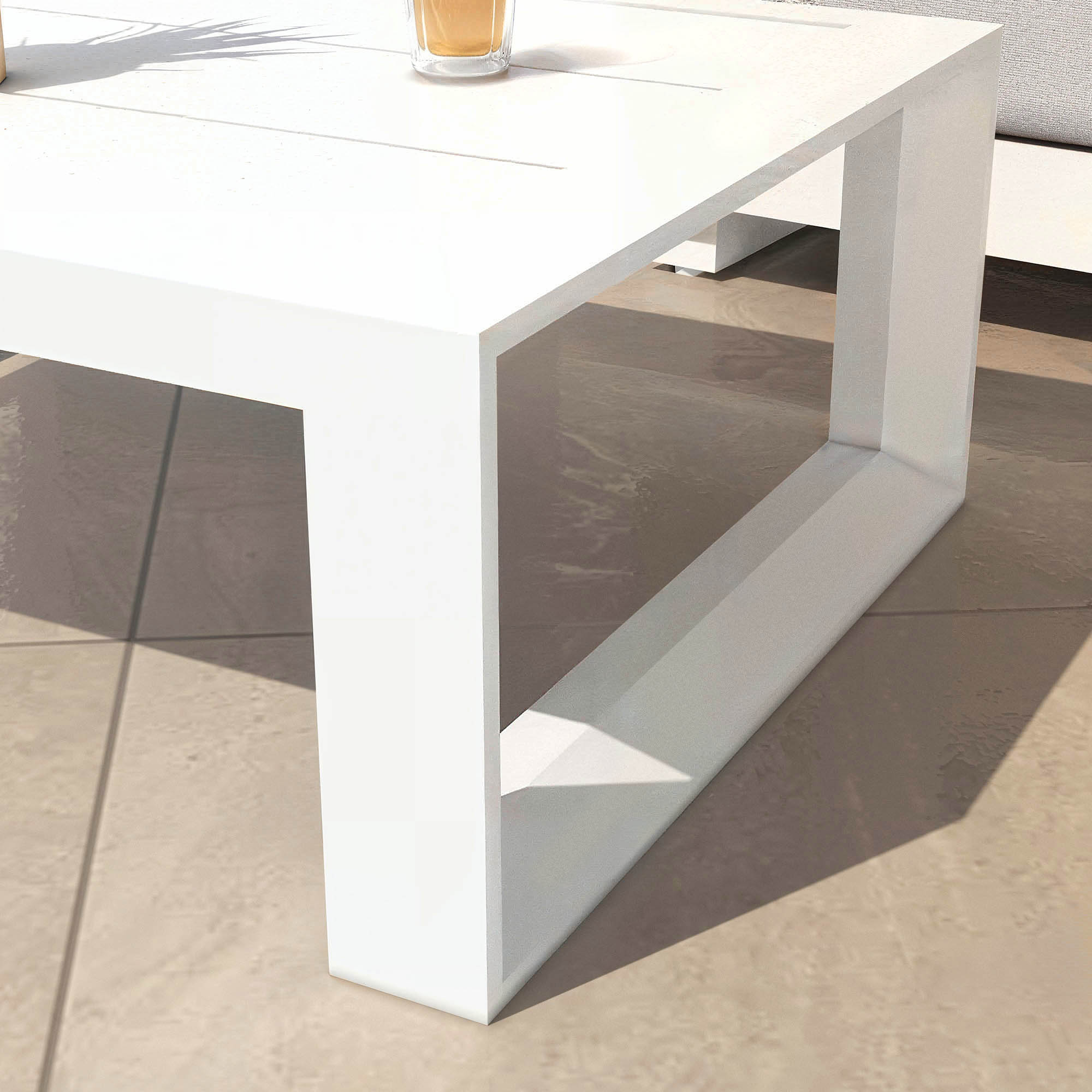 Mesa baja de jardín de aluminio Elba 94x72cm