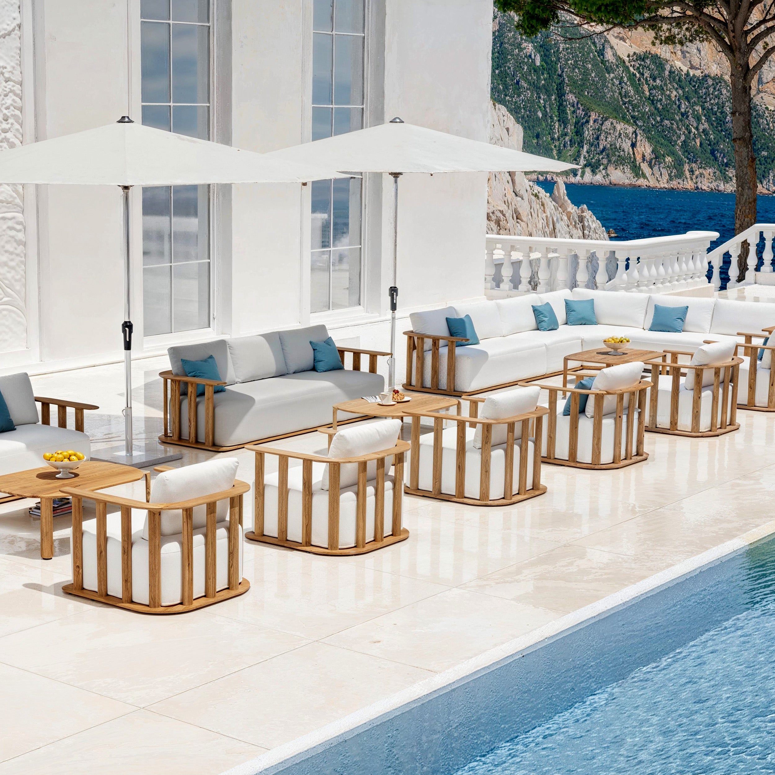 Java teak garden armchair