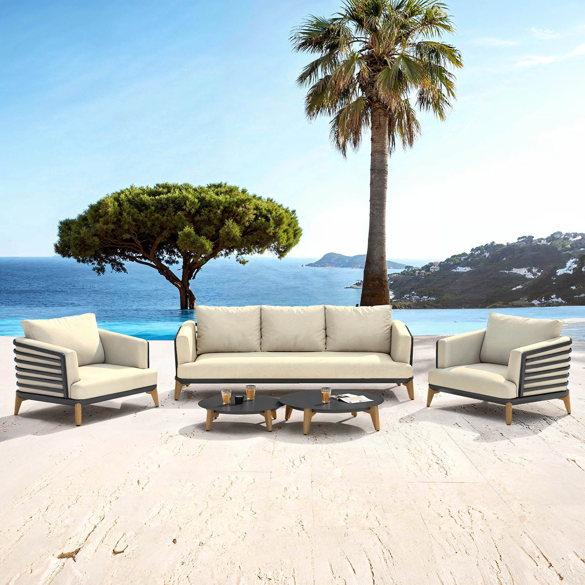 Monte Carlo outdoor lounge set - 5 seats