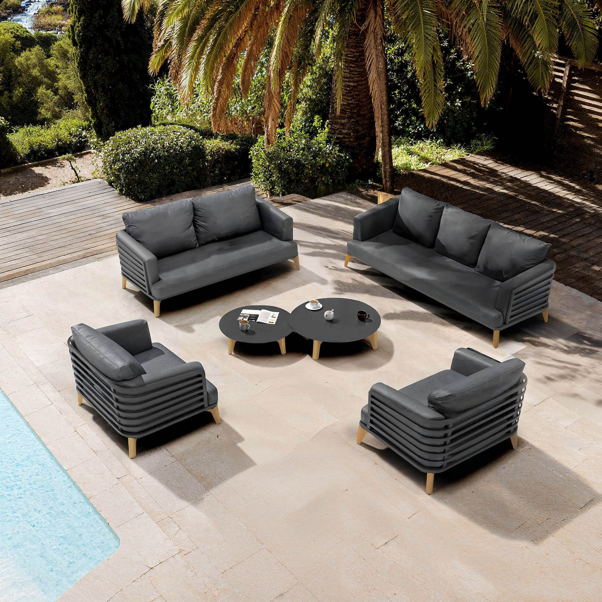 Salon de jardin Monte Carlo - 7 places