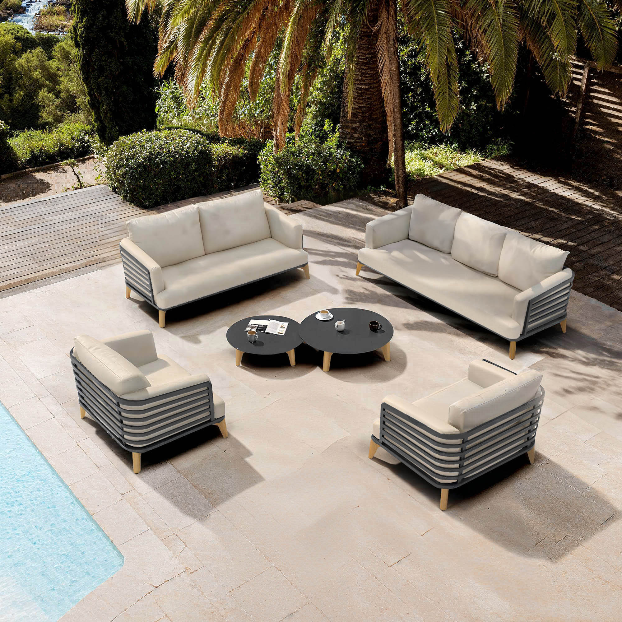 Salon de jardin Monte Carlo - 7 places