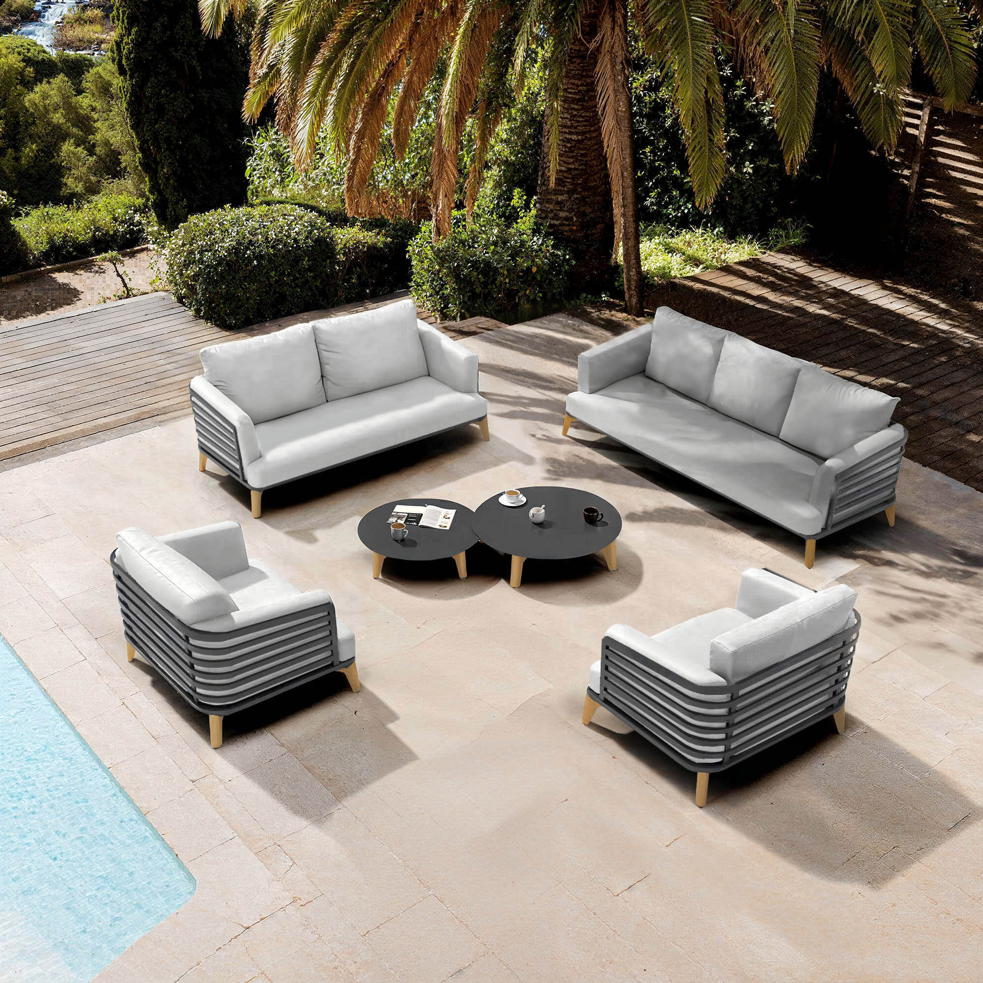 Salon de jardin Monte Carlo - 7 places