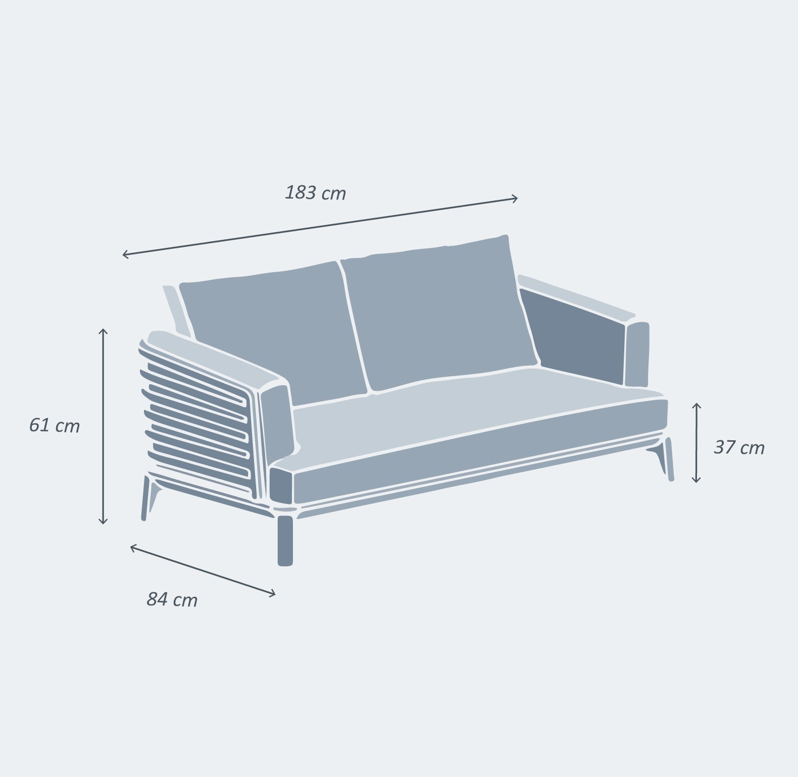 Monte Carlo 2-seater garden sofa