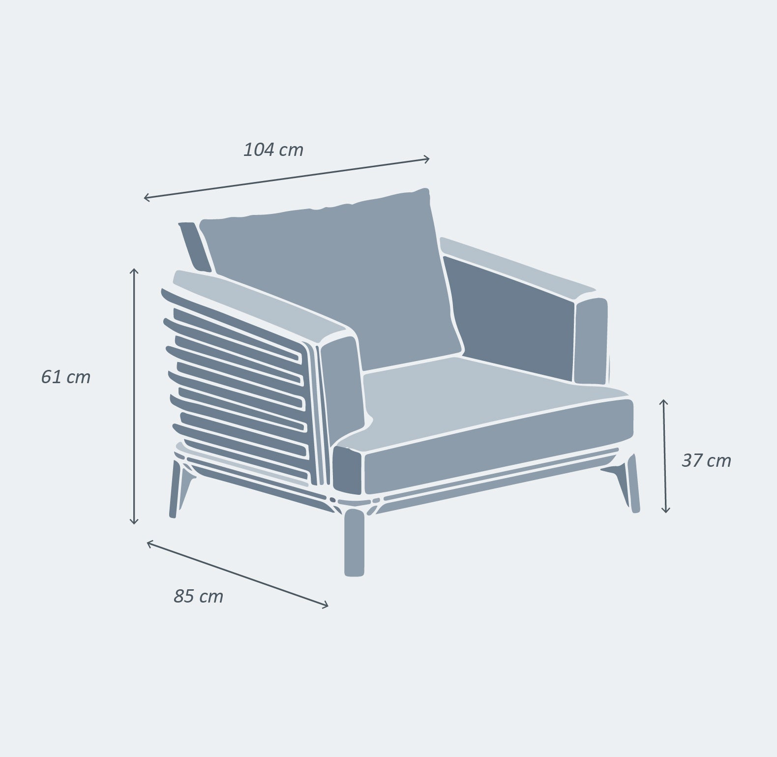 Monte Carlo outdoor lounge set - 5 seats