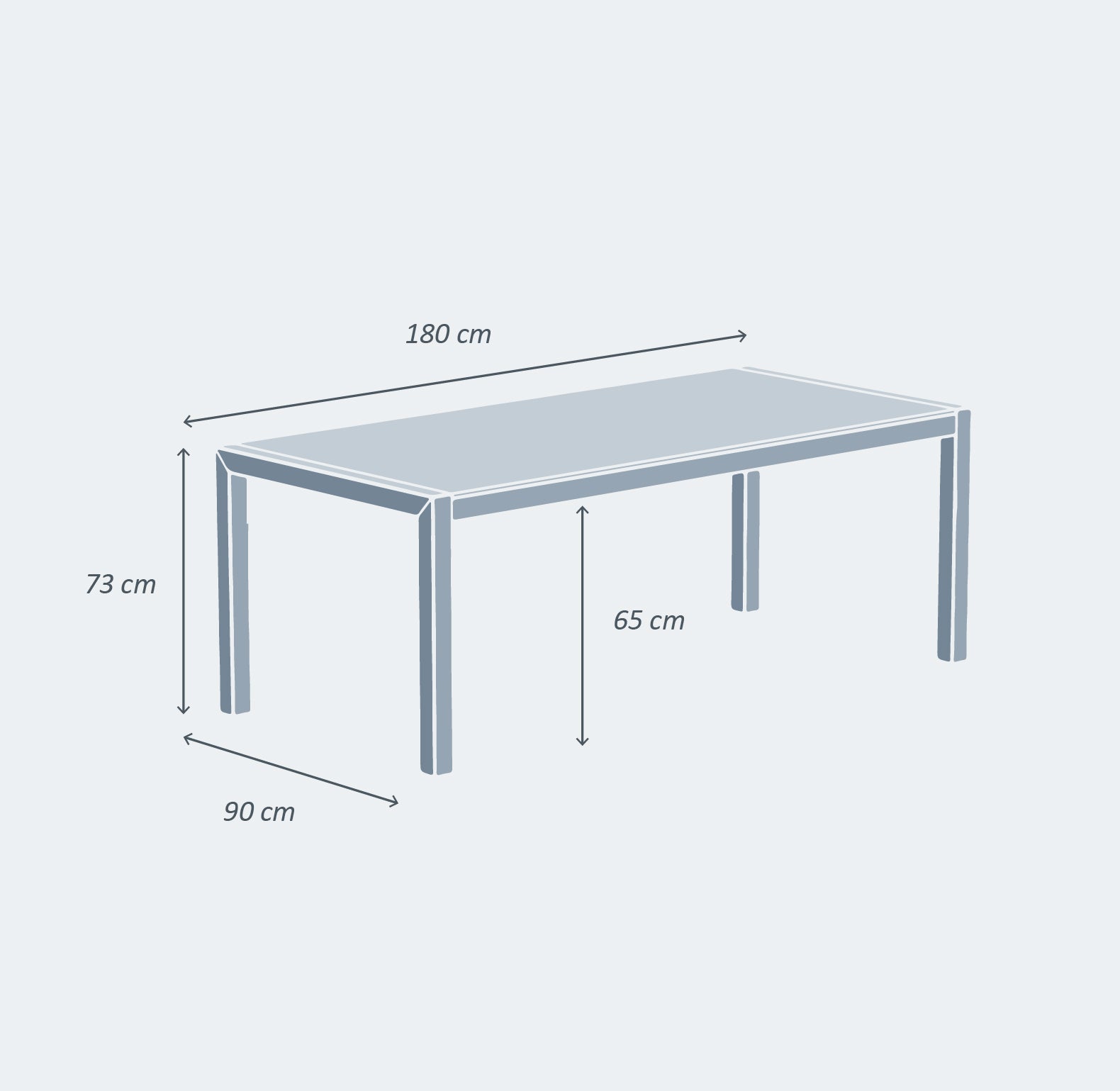 8-seater Aluminium/Ceramic Modena garden table (180 x 90cm)
