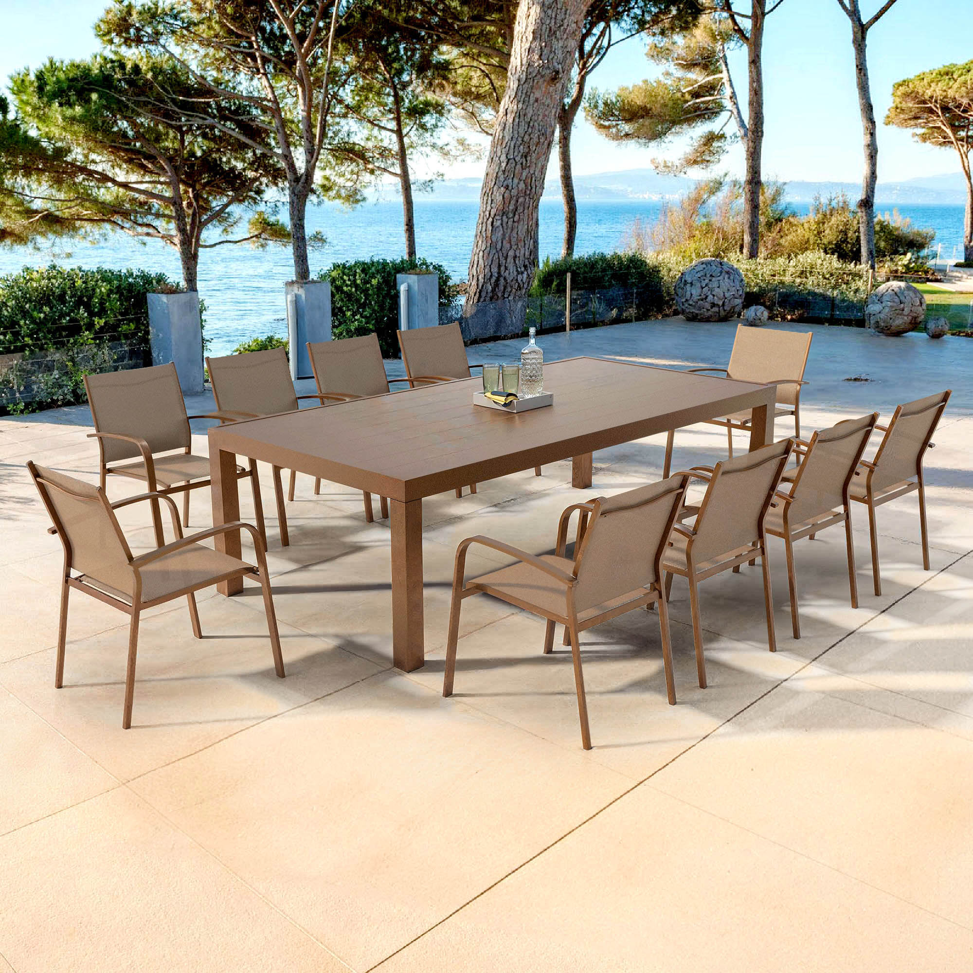 Table de jardin fixe rectangulaire Murano 10 places ( 240x120cm)