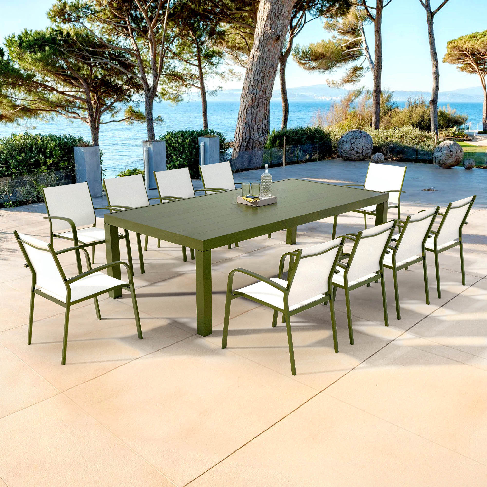 Table de jardin fixe rectangulaire Murano 10 places ( 240x120cm)