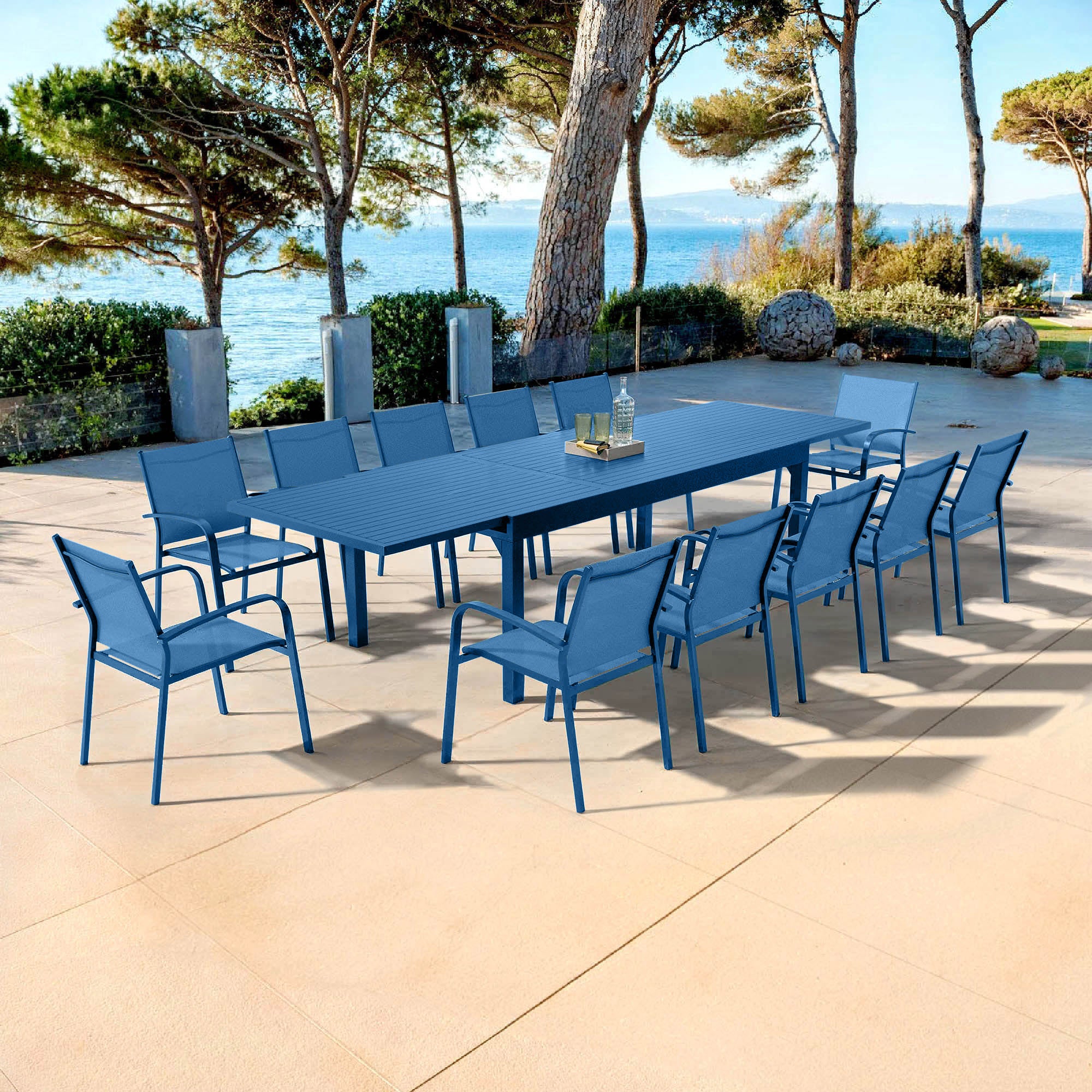 Table de jardin extensible 12 places Aluminium Murano (320 x 100 cm)