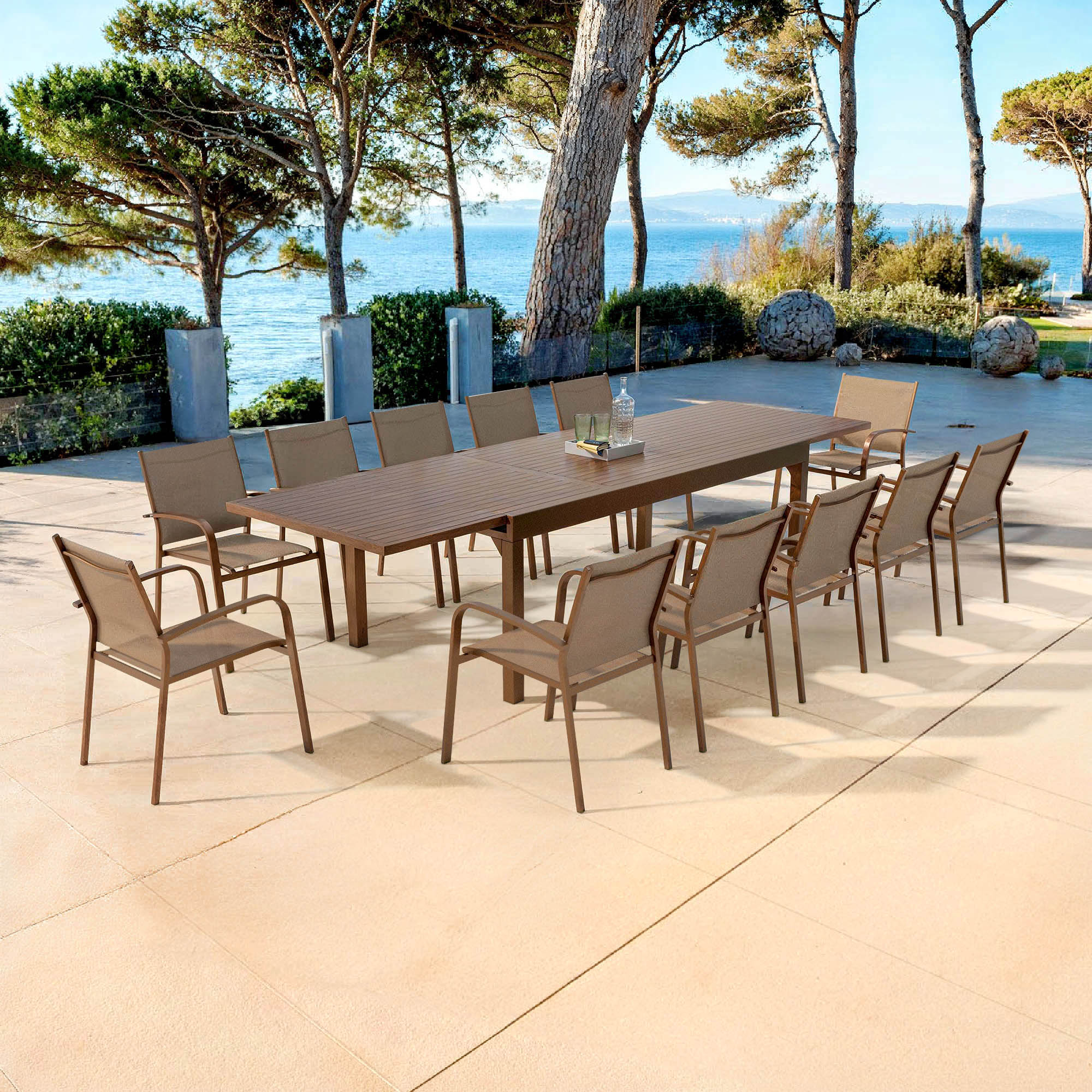 Table de jardin extensible 12 places Aluminium Murano (320 x 100 cm)