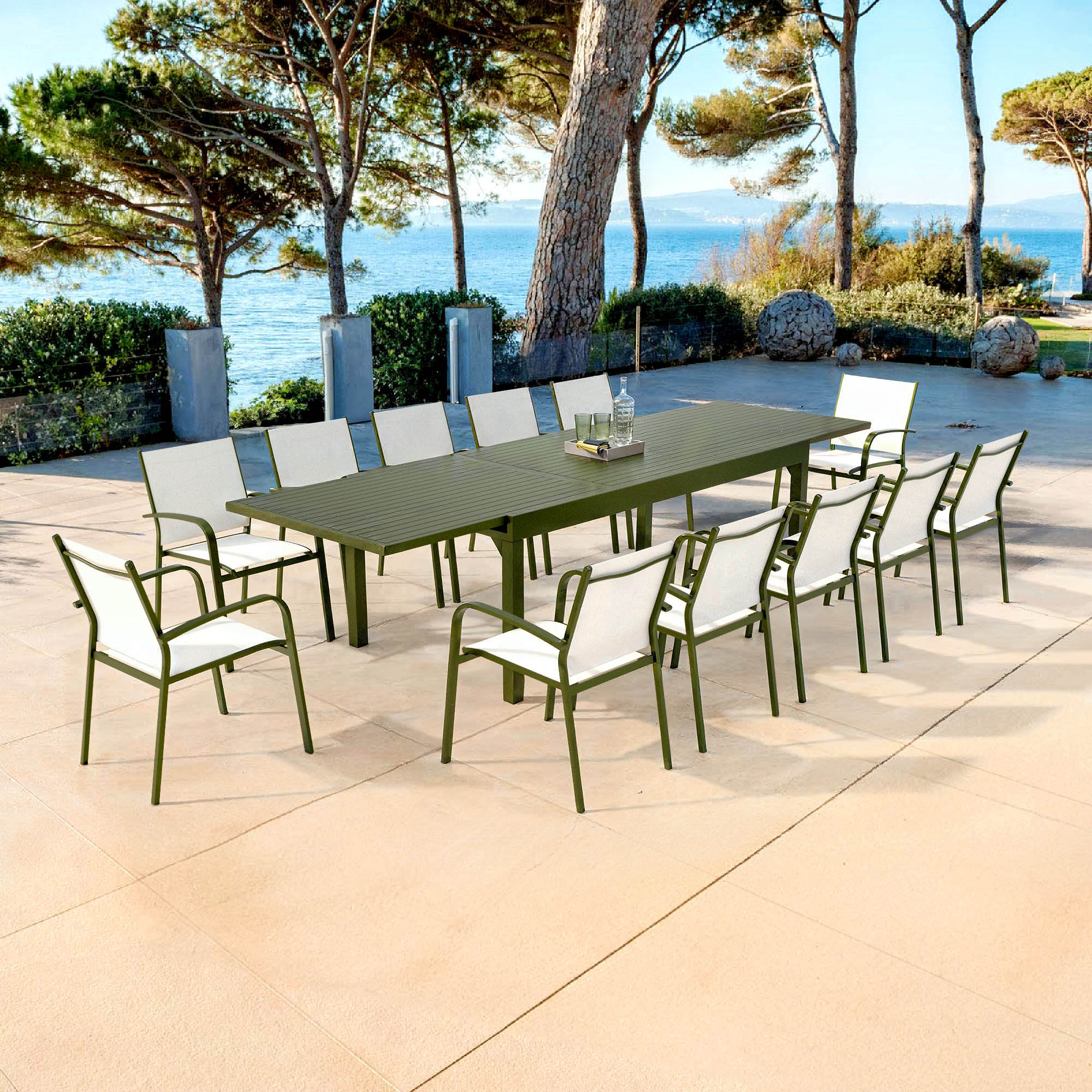 Table de jardin extensible 12 places Aluminium Murano (320 x 100 cm)