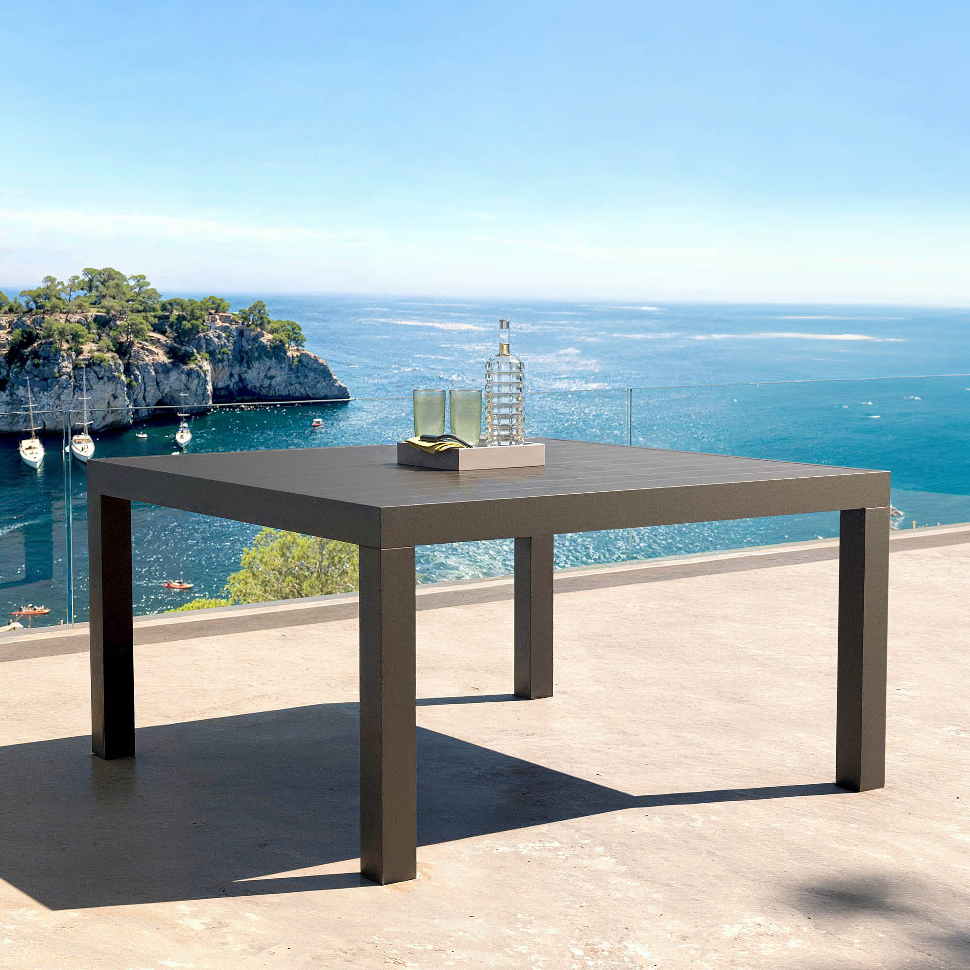 campingtisch für 8 personen Gartentisch für 8 Personen Aluminium Murano (136 x 136 cm)