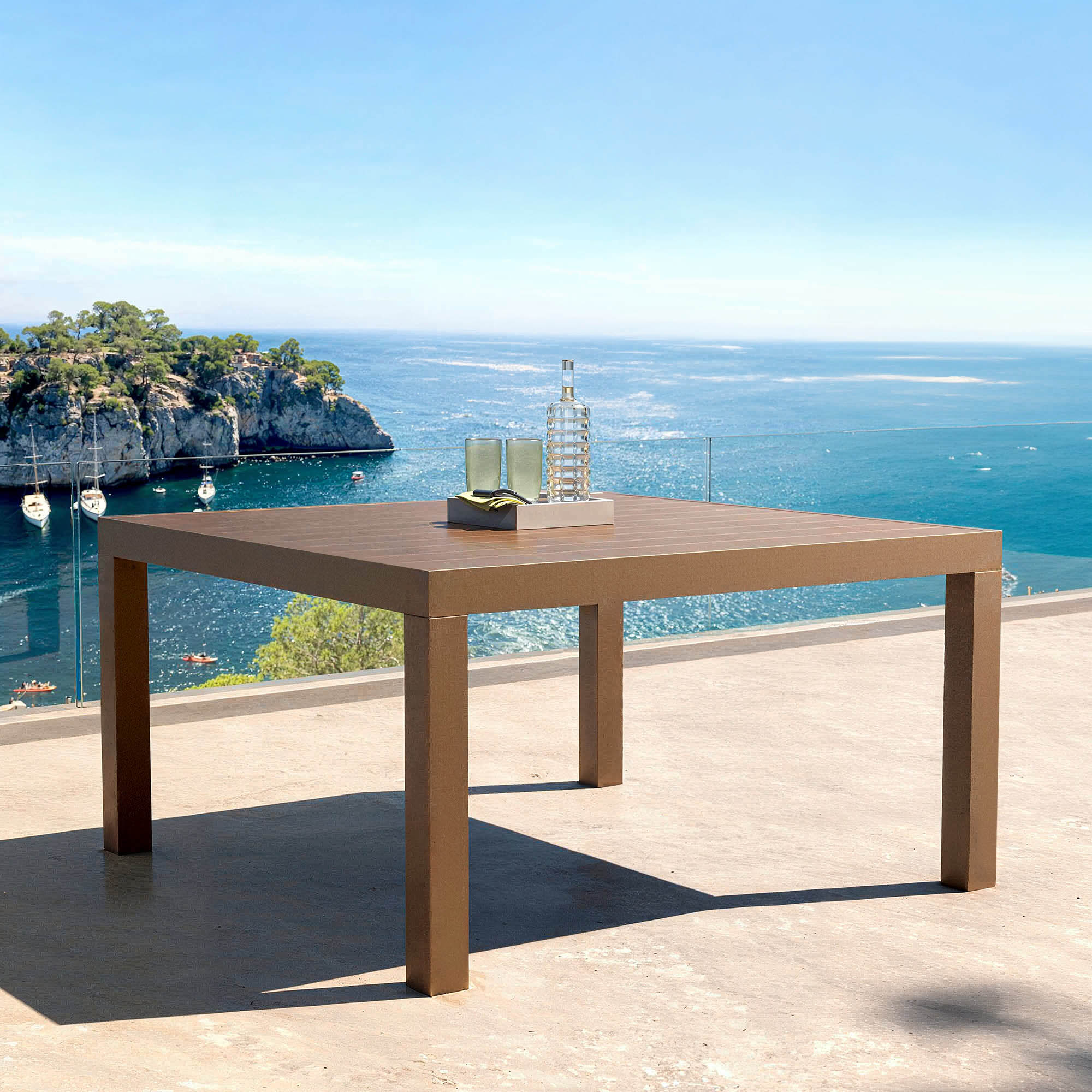 Mesa de jardín Murano de aluminio para 8 personas (136 x 136 cm)