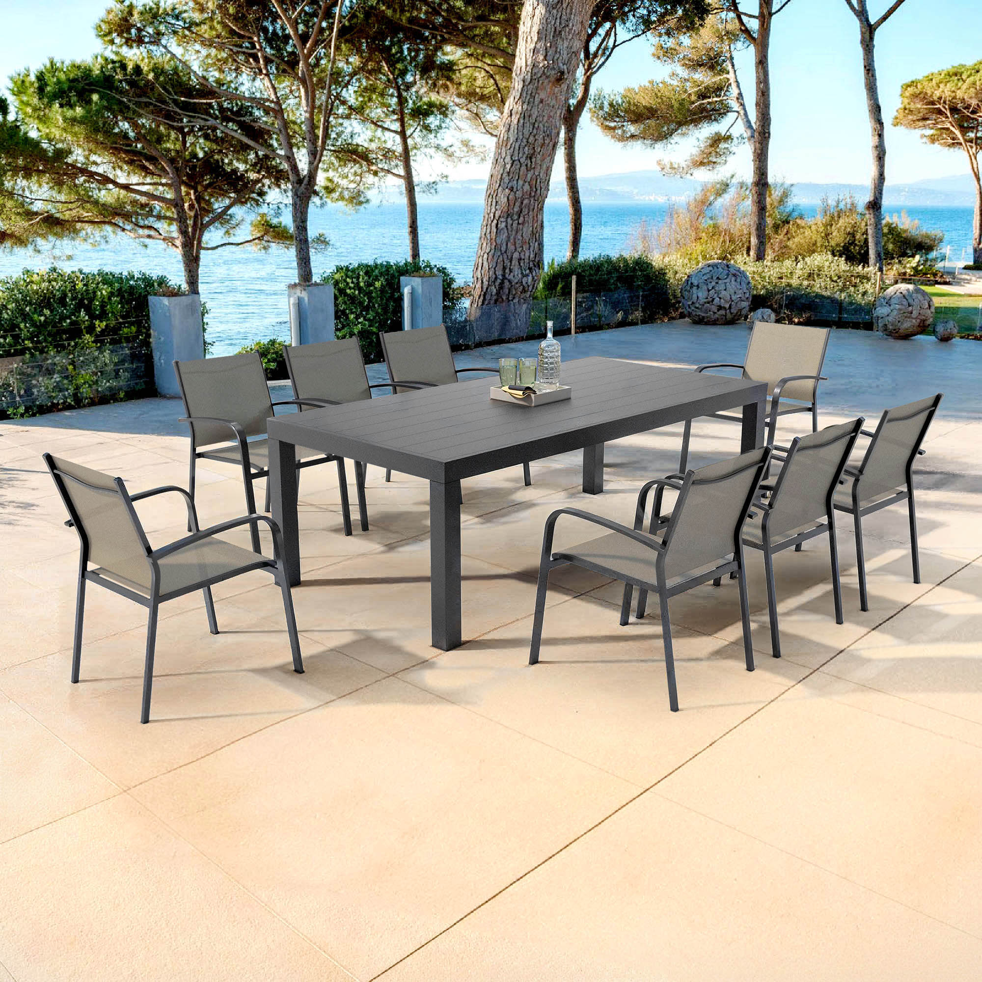 Murano Aluminum 8-Seater Garden Table (210 x 100 cm)
