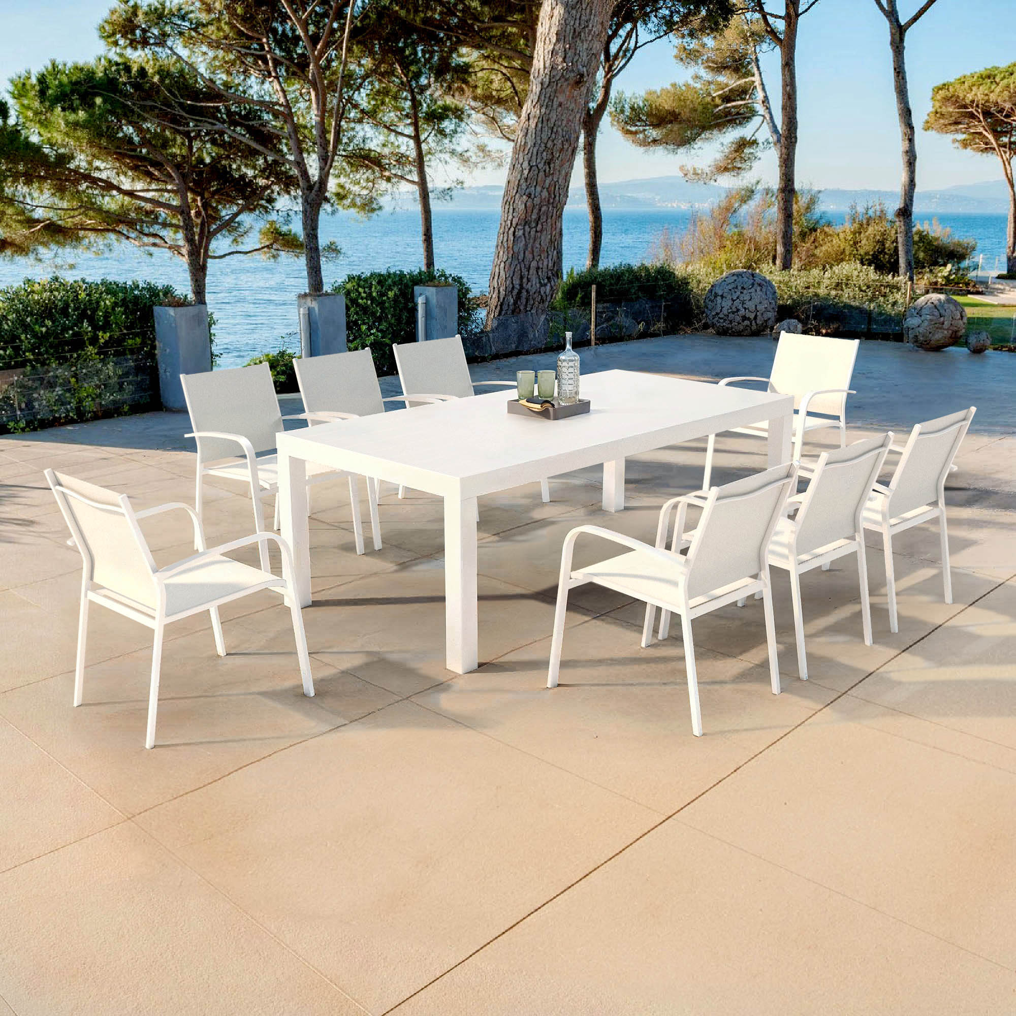 Murano Aluminum 8-Seater Garden Table (210 x 100 cm)