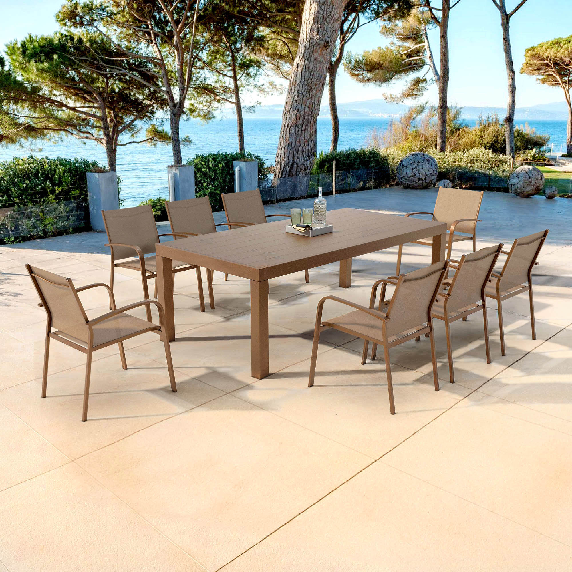 Murano Aluminum 8-Seater Garden Table (210 x 100 cm)