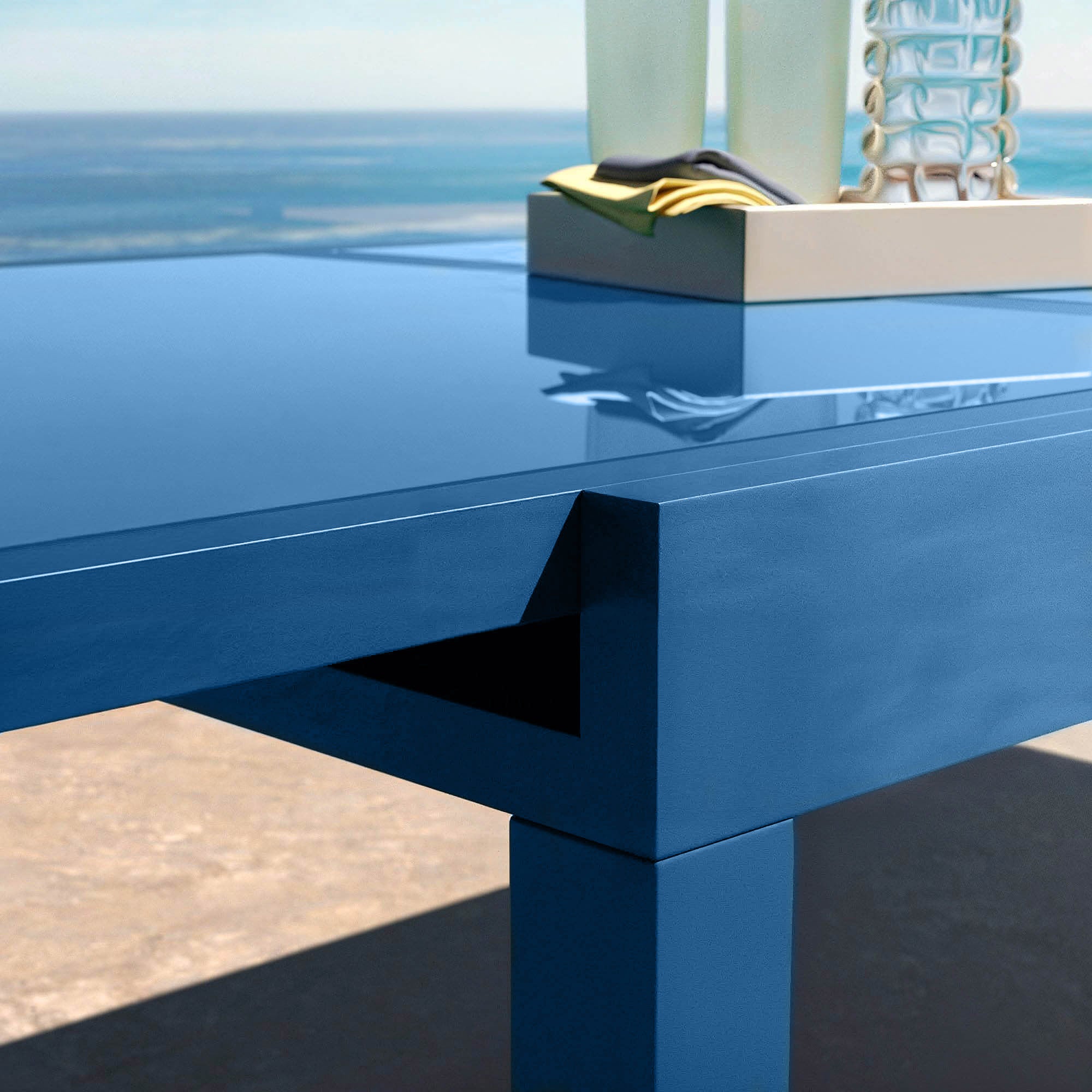 Tavolo da giardino allungabile 12 posti in vetro di Murano (320 x 100 cm)