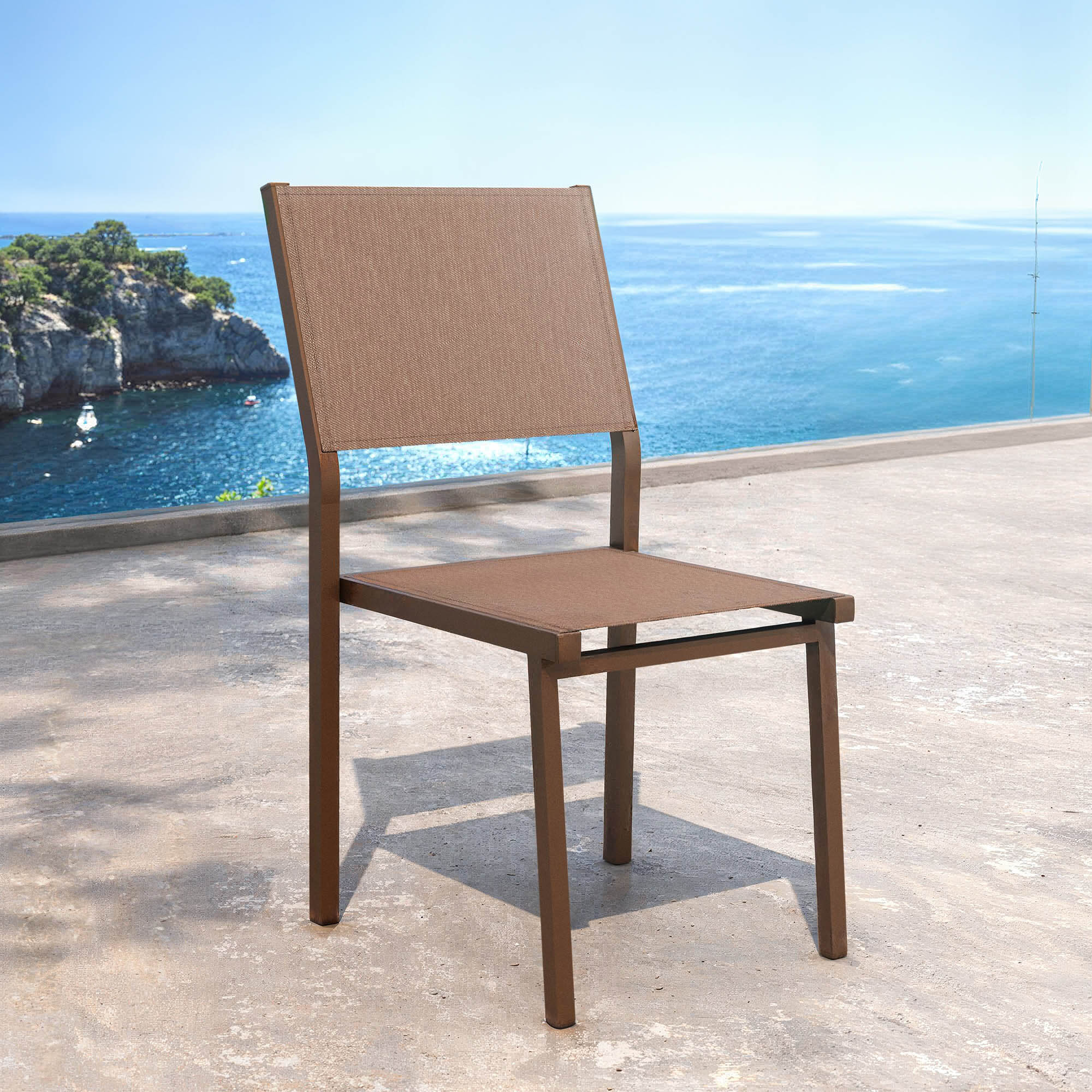 Silla de jardín apilable de aluminio Murano