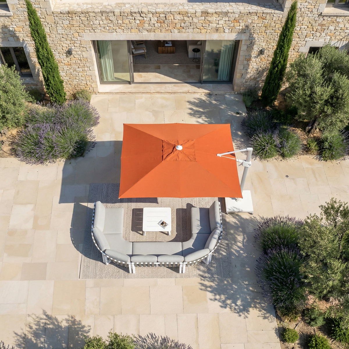 Parasol Déporté Professionnel ELYRA 3 x 3 m – Mât Blanc