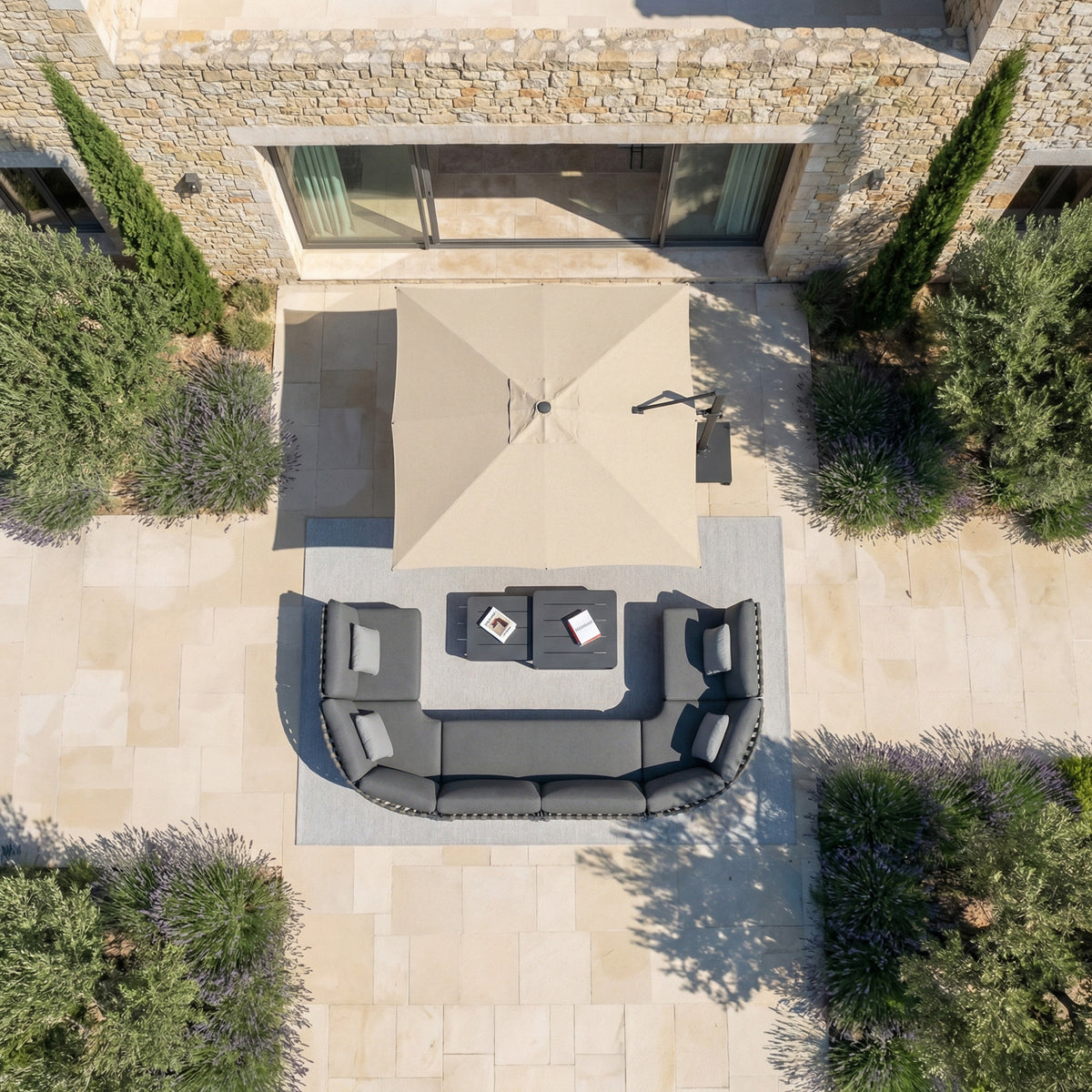 Parasol Déporté Professionnel ELYRA 3 x 3 m – Mât Gris Anthracite