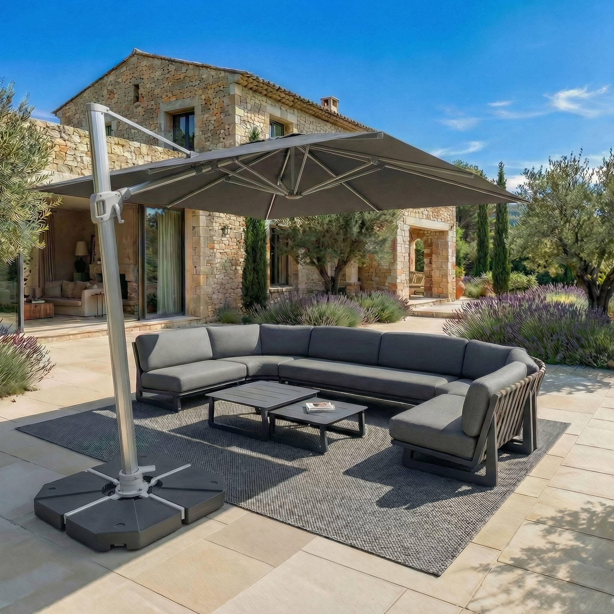 Elyra professional offset parasol (3×3 m)