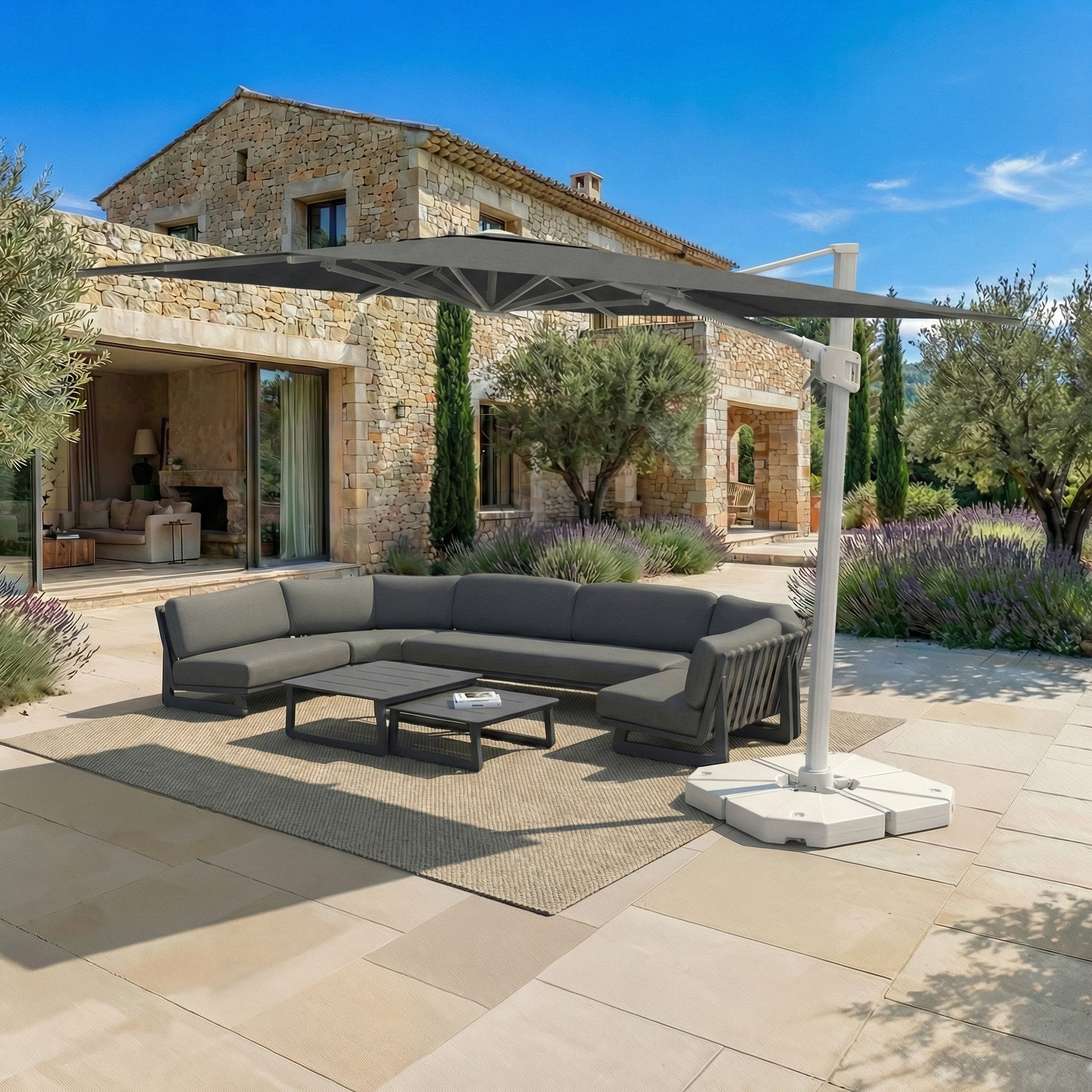 Elyra professional offset parasol (3×3 m)