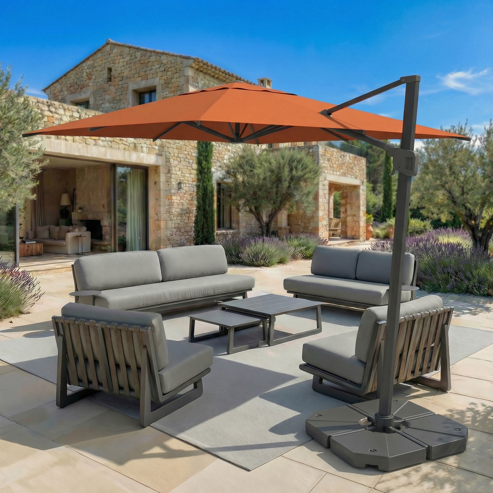 Elyra professional offset parasol (3×3 m)