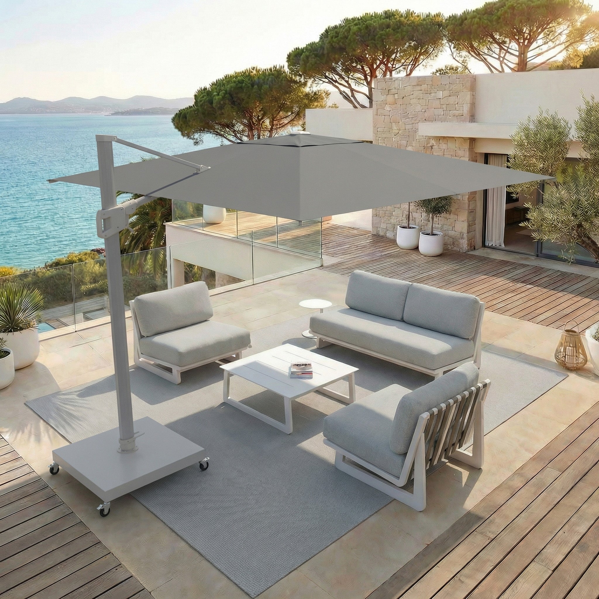 Elyra professional offset parasol (3×4 m)