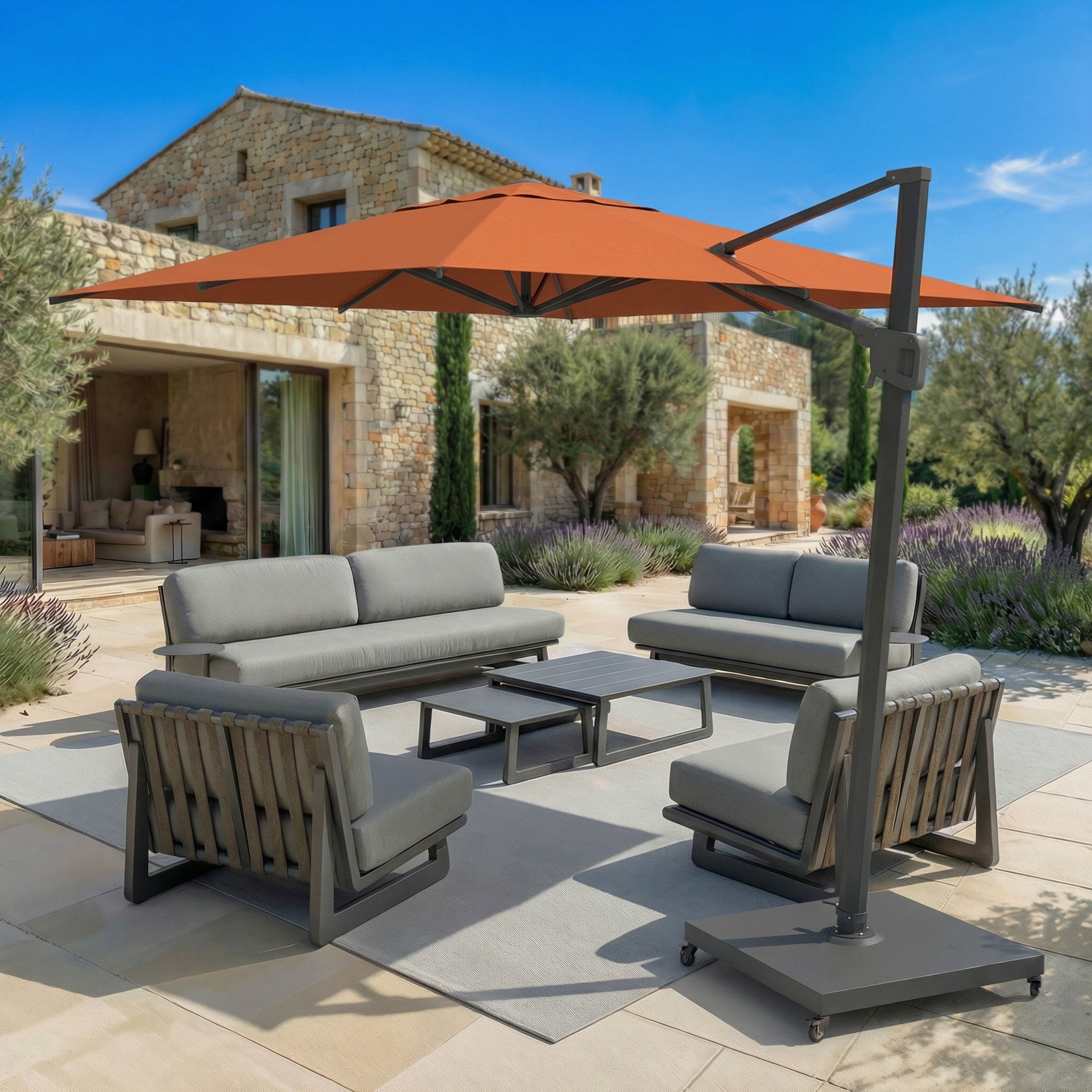 Elyra professional offset parasol (3×4 m)