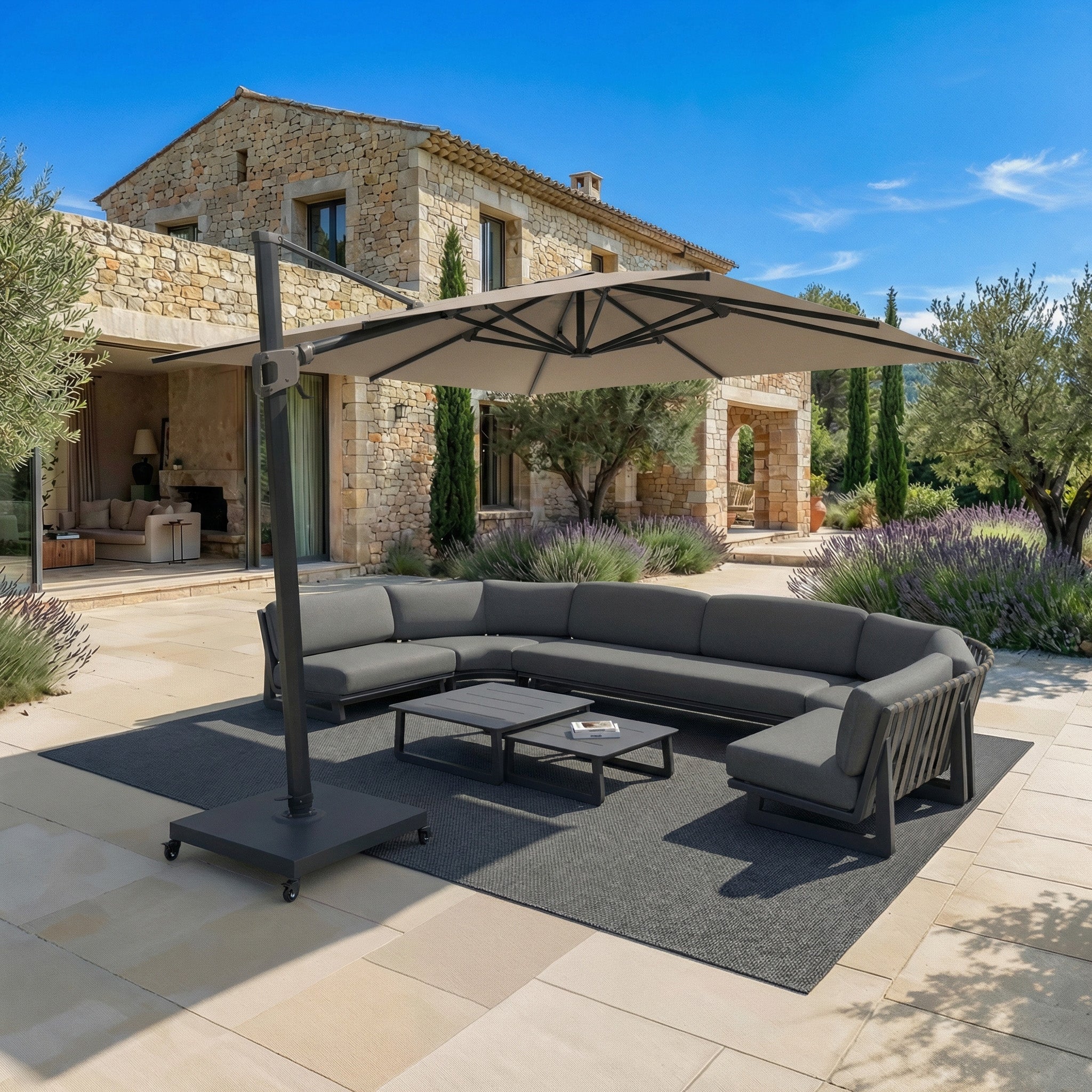 Elyra professional offset parasol (3×4 m)