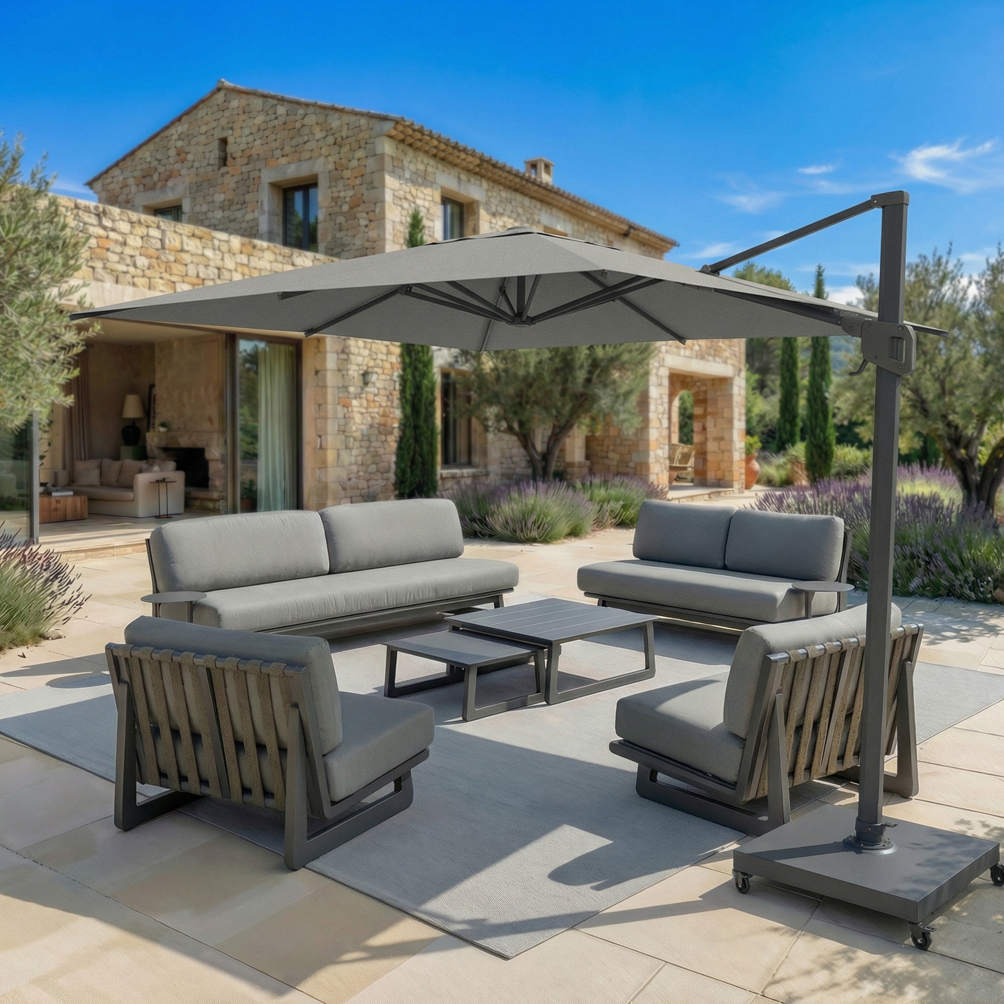 Elyra professional offset parasol (3×4 m)