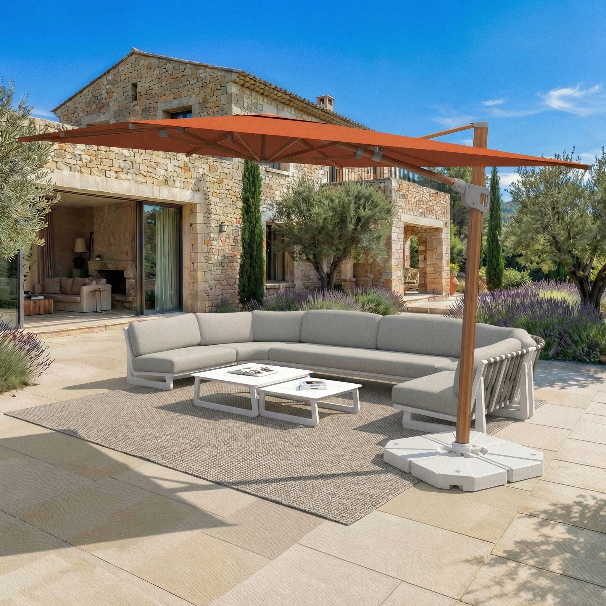 Elyra professional offset parasol (3×4 m)