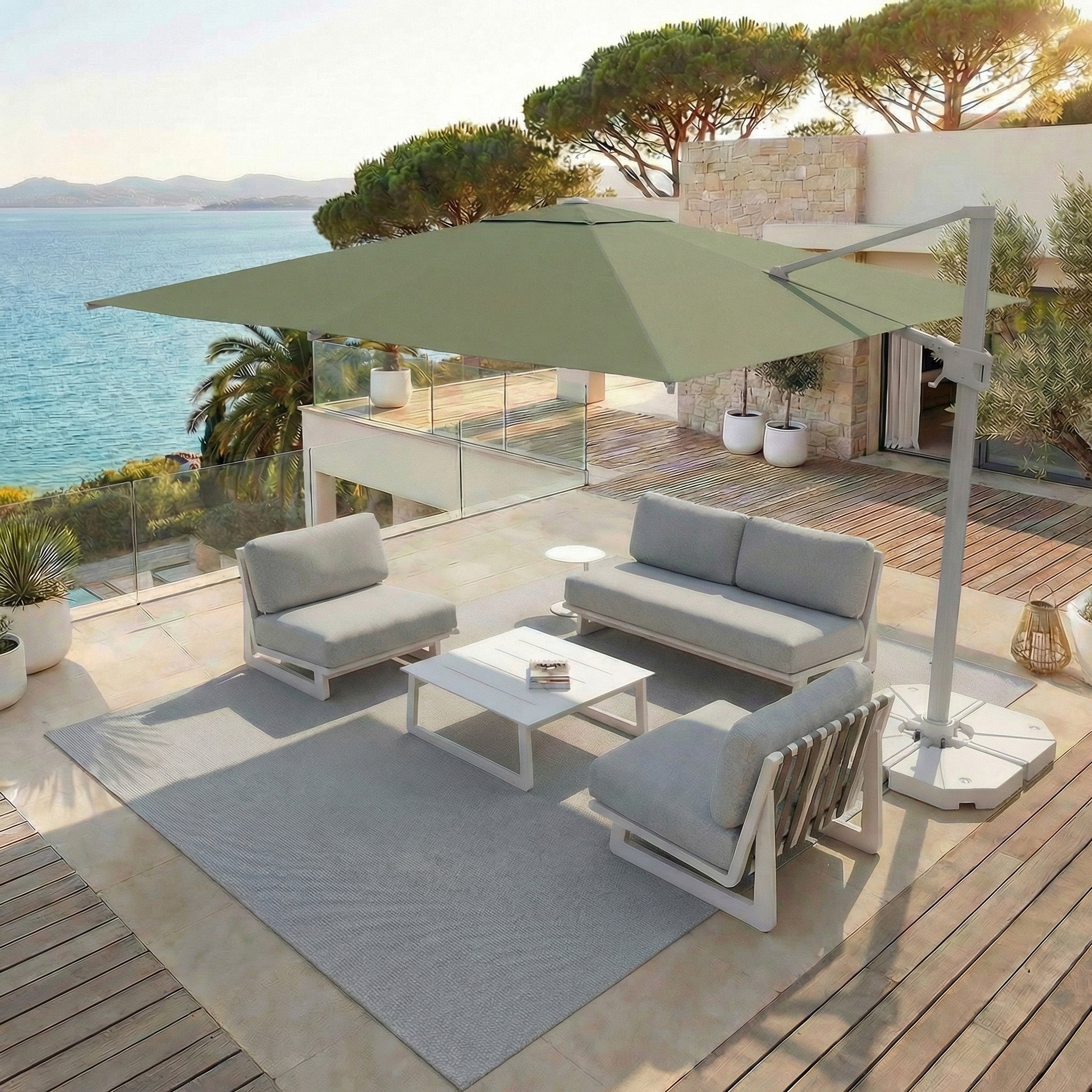 Elyra professional offset parasol (3×4 m)