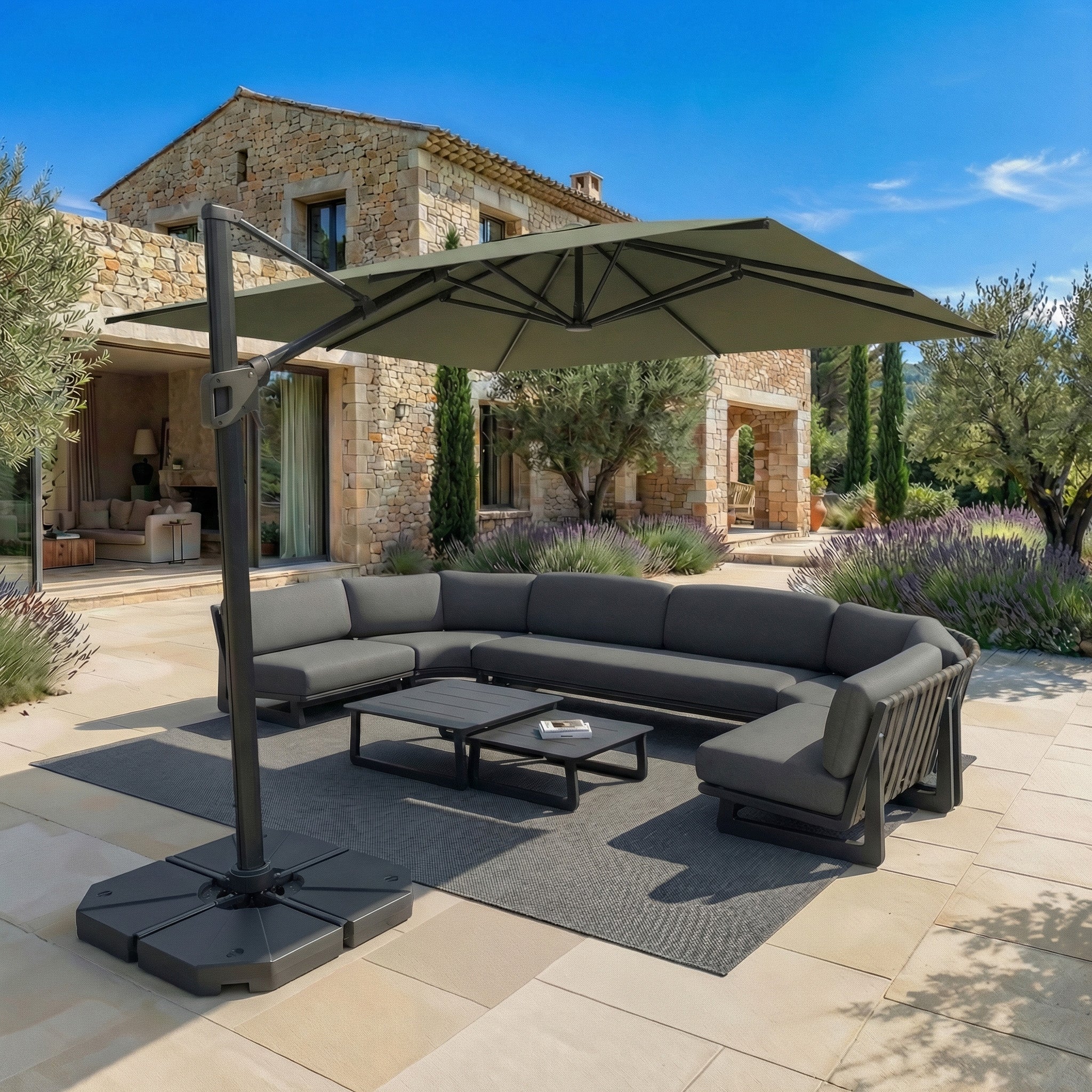 Elyra professional offset parasol (3×4 m)