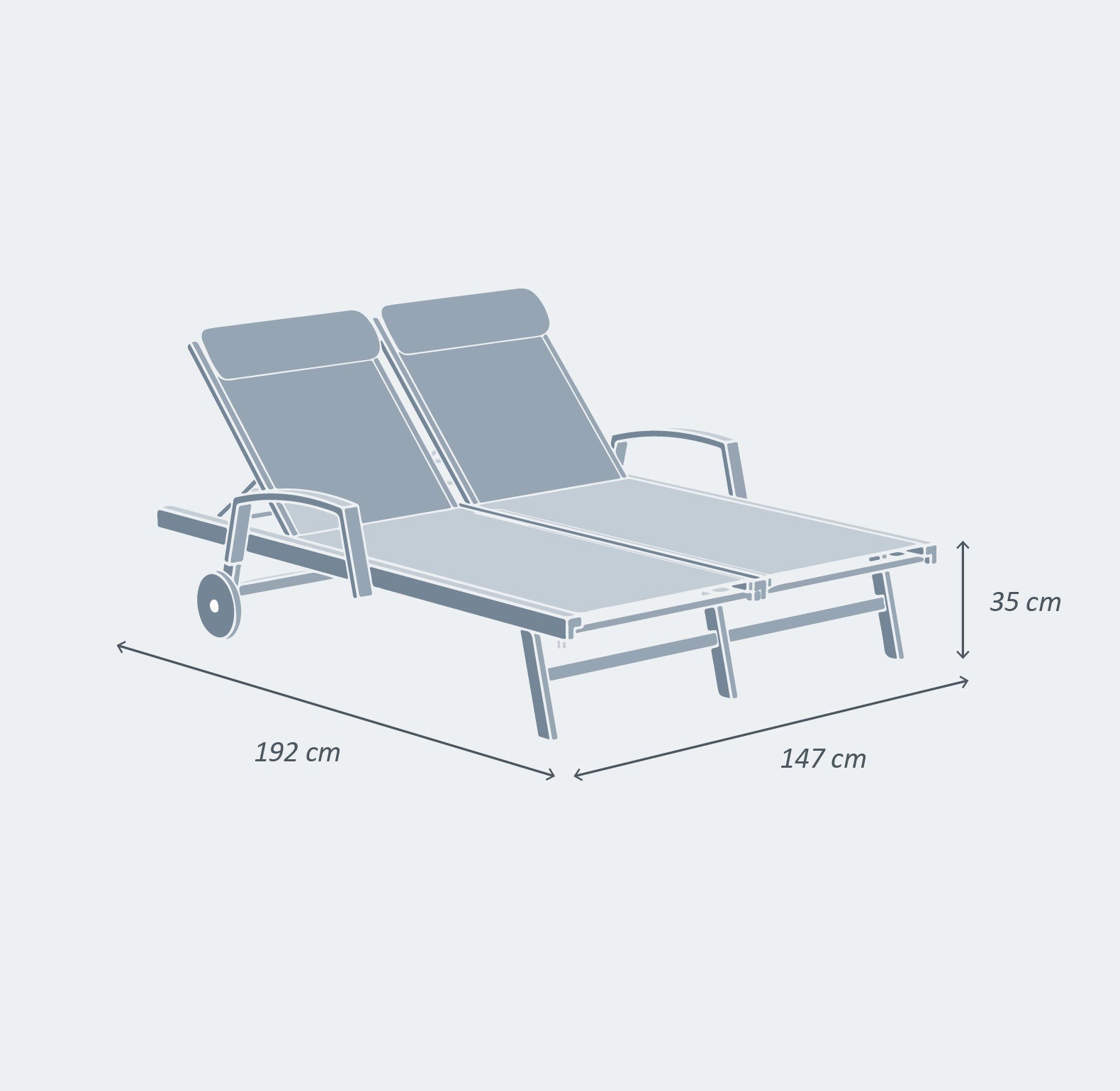 <tc>Pirae double sun lounger</tc>