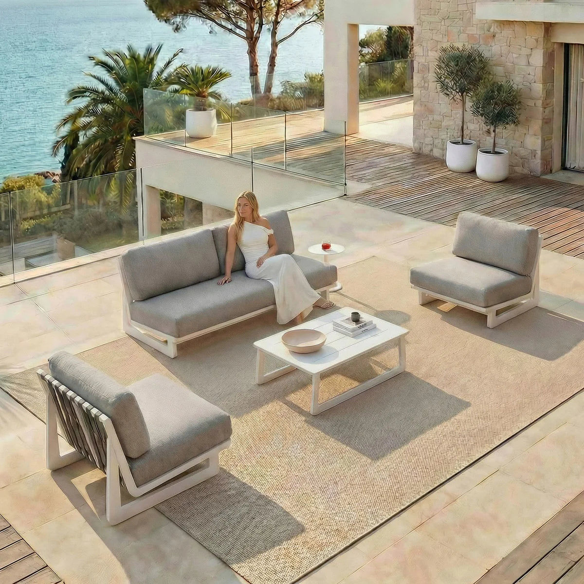 Long Beach garden lounge set - 4 seats (UK)