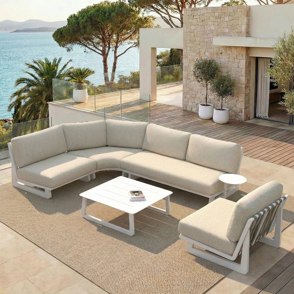 Eck-Gartenlounge Long Beach – 5 Plätze (UK V2)