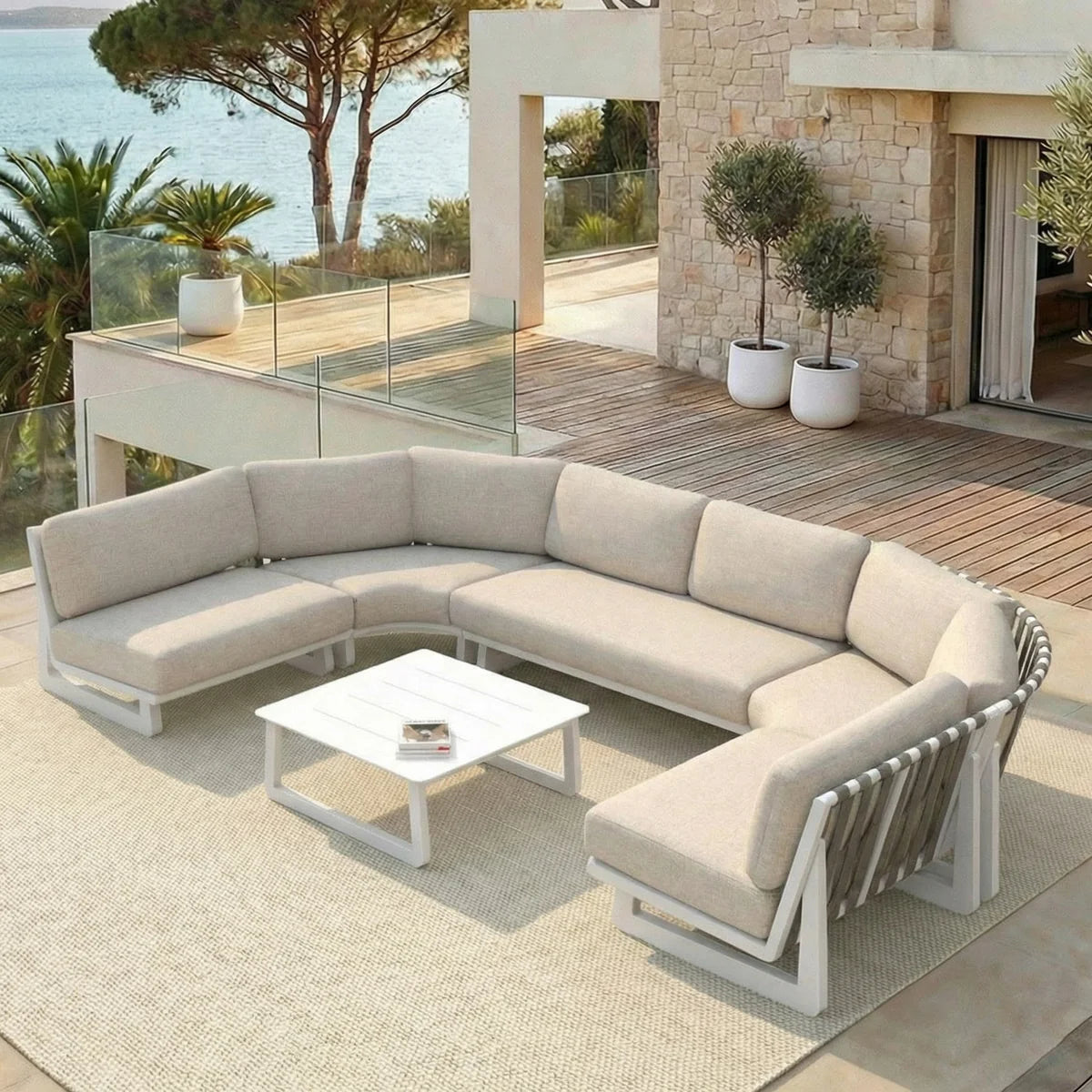 Eck-Gartenlounge Long Beach – 6 Plätze (UK)
